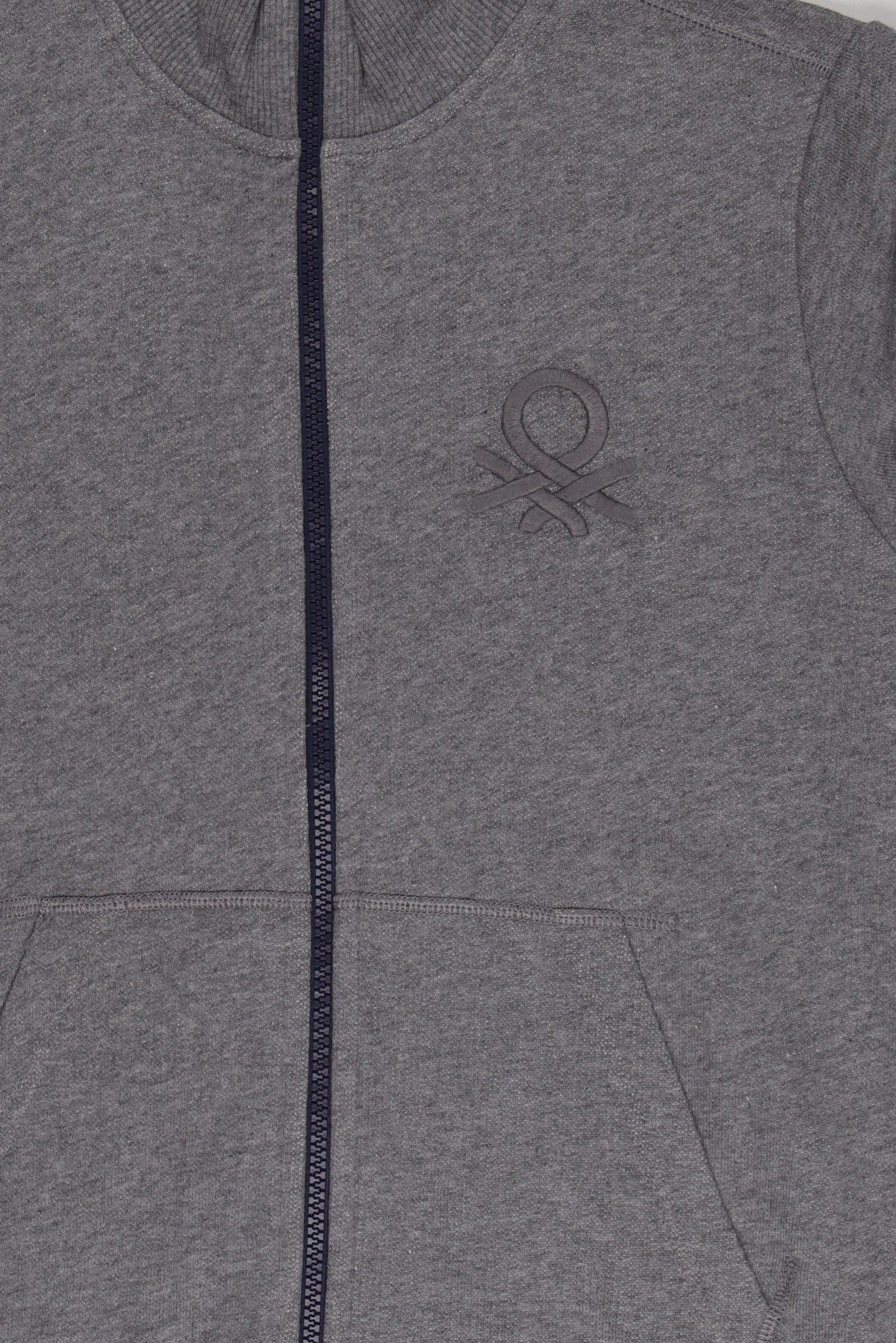 Kids Boy Long Sleeve Embroidered Logo Sweatshirt, Heather Grey