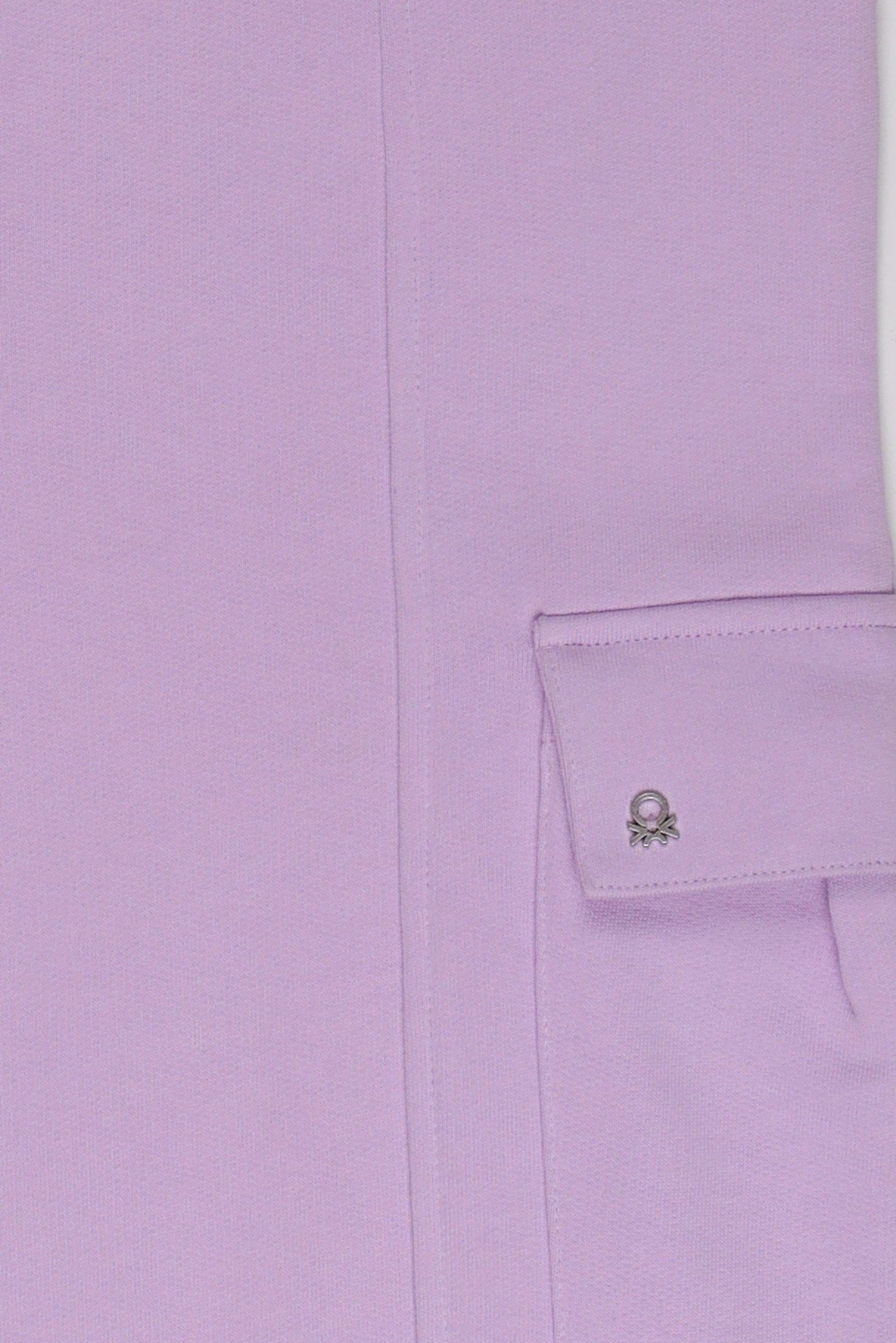 Kids Girl Regular Fit Solid Cargo Pants, Lavender