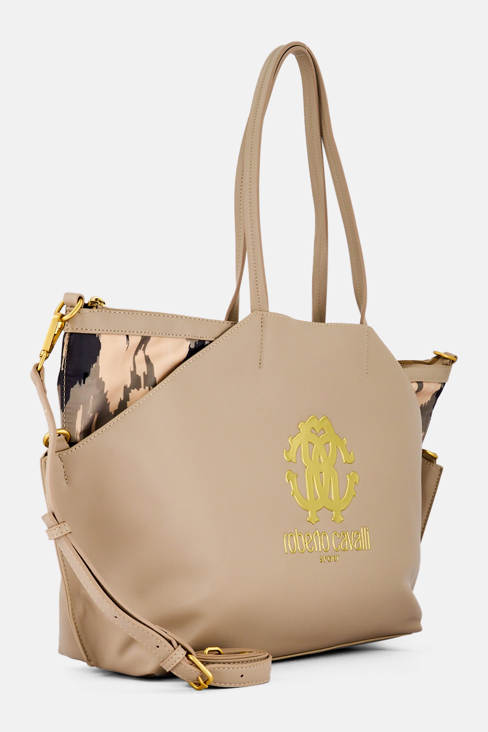 Women Brand Logo Tote Bag, Dark Beige