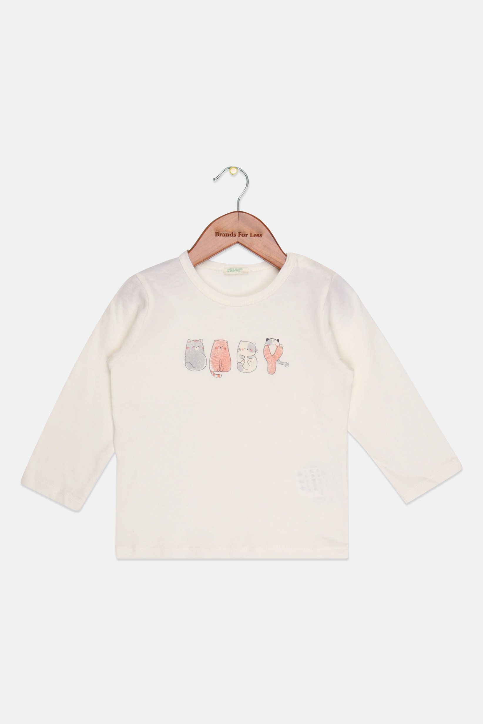 Toddlers Girl Short Sleeve Graphic Print Top, Beige