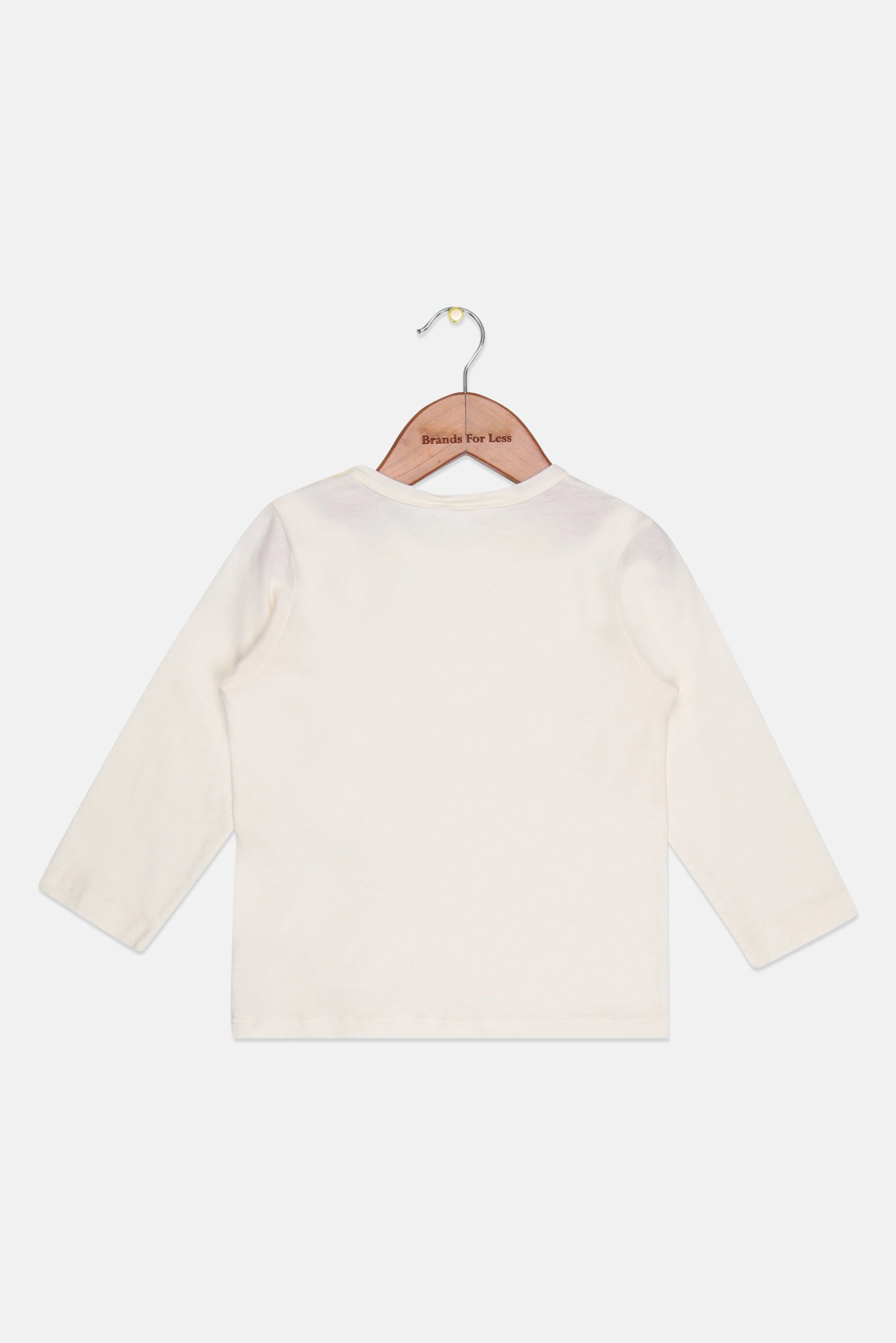 Toddlers Girl Short Sleeve Graphic Print Top, Beige