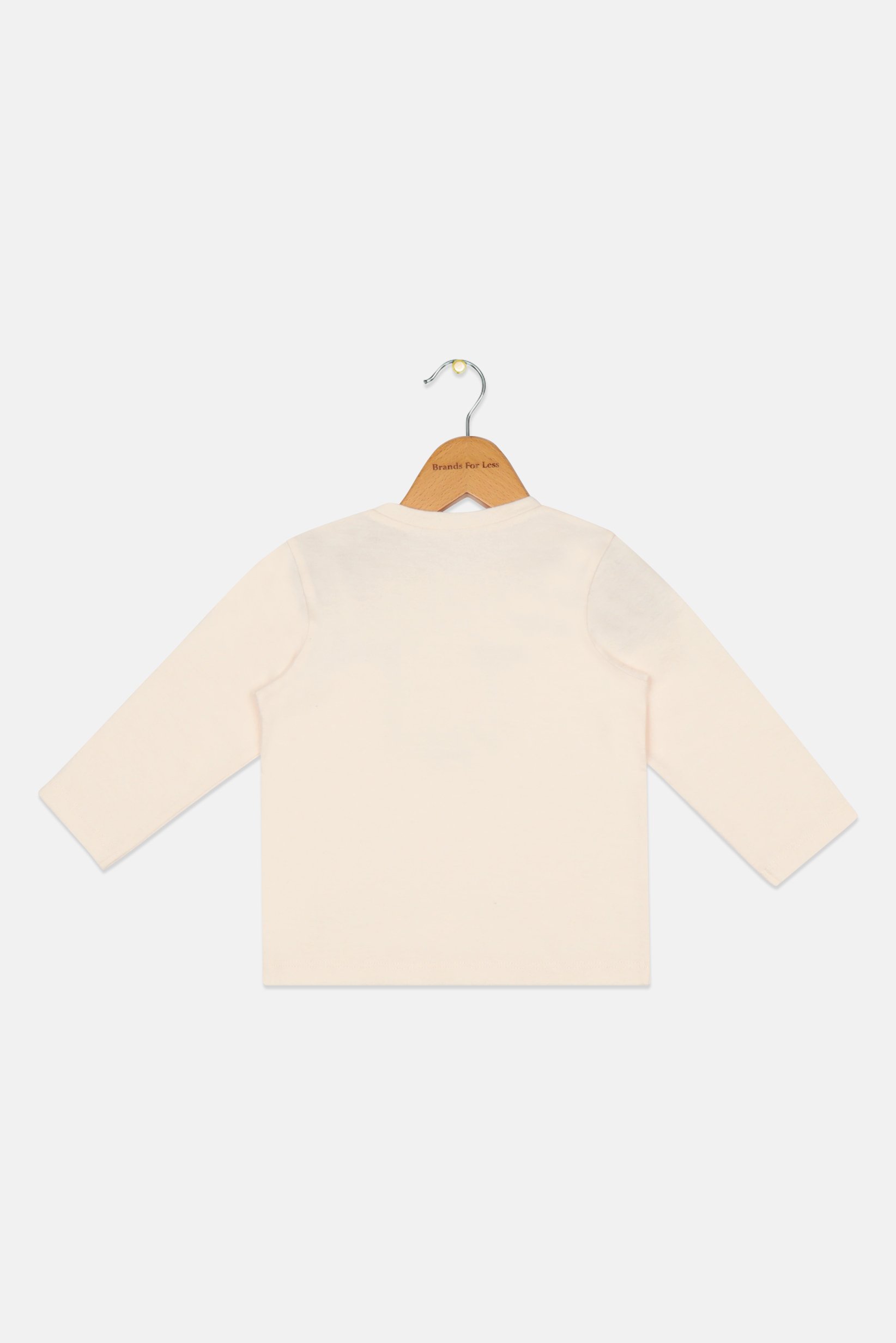 Toddlers Girl Long Sleeve Brand Logo Top, Light Peach