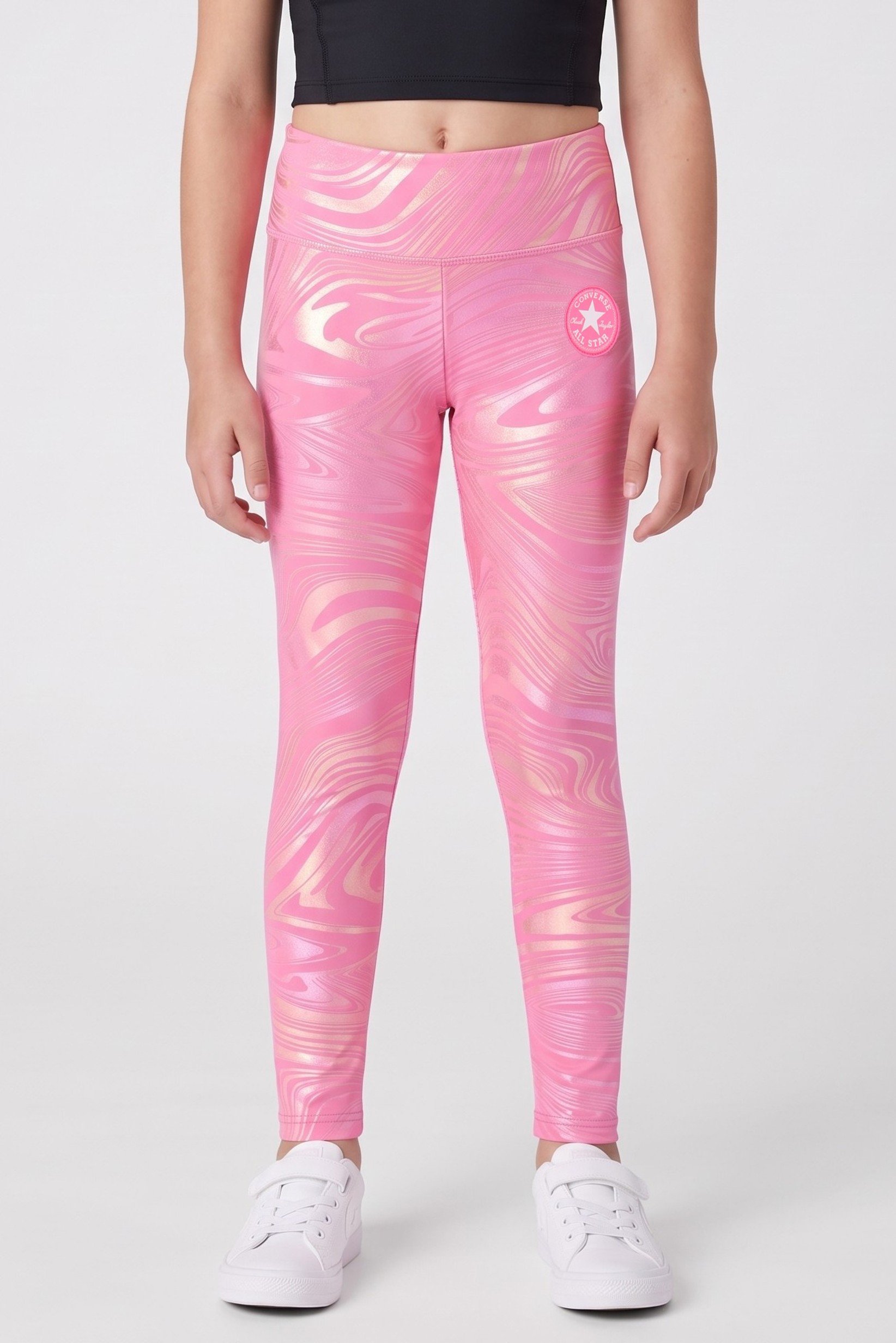 Kids Girl Sportswear Fit Brand Logo Training Leggings, Pink