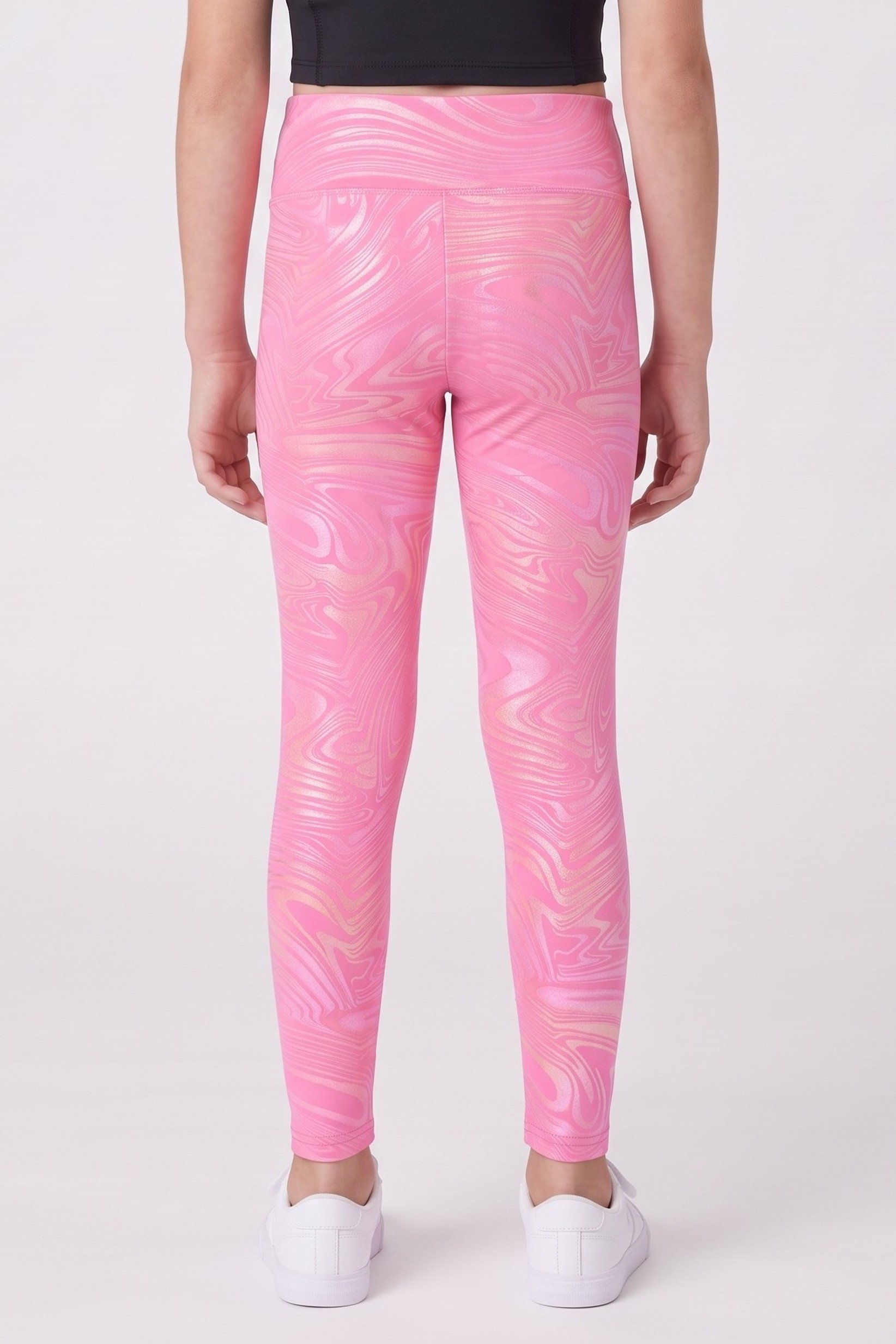 Kids Girl Sportswear Fit Brand Logo Training Leggings, Pink