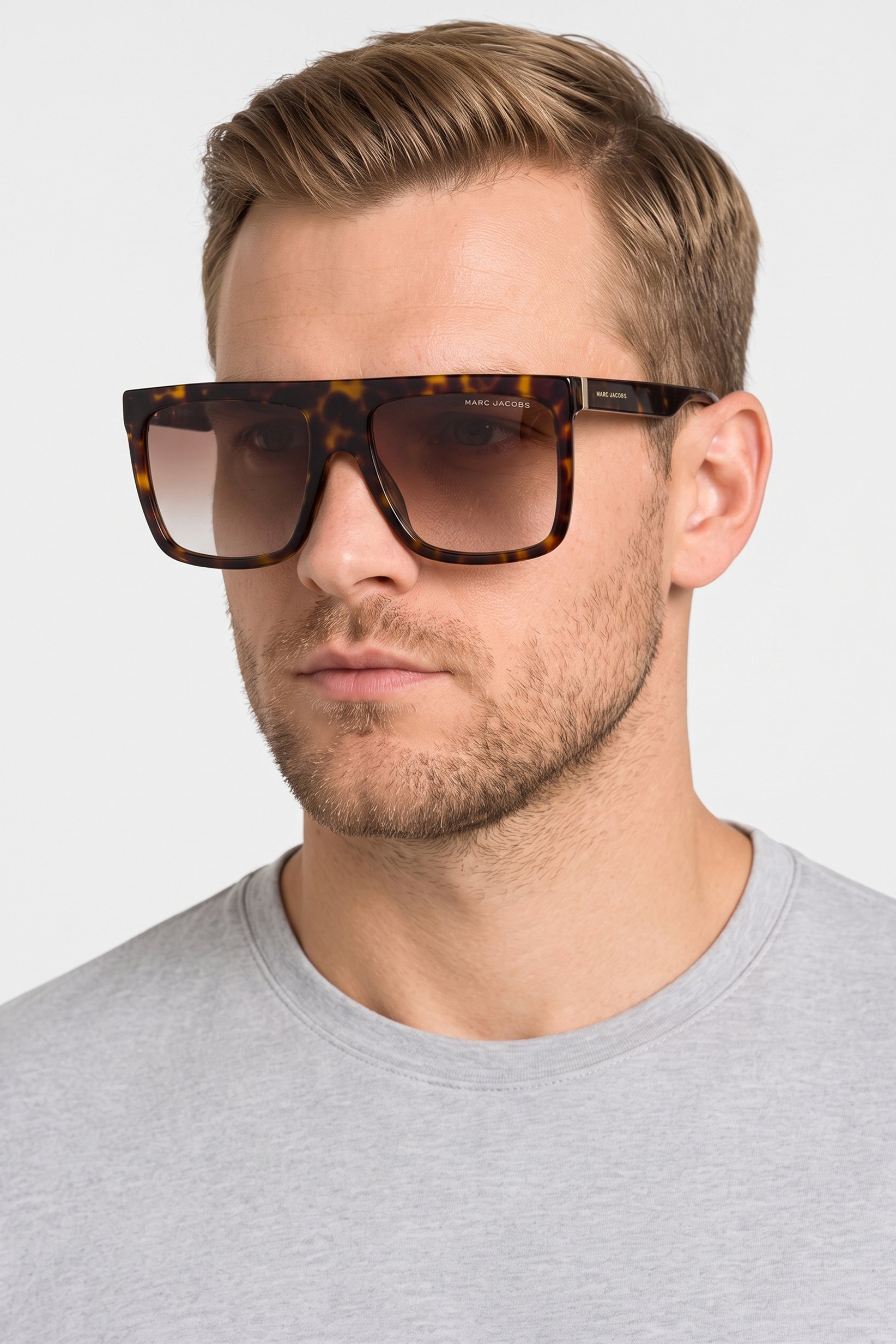 Men MARC 639 Square Sunglasses, Havana