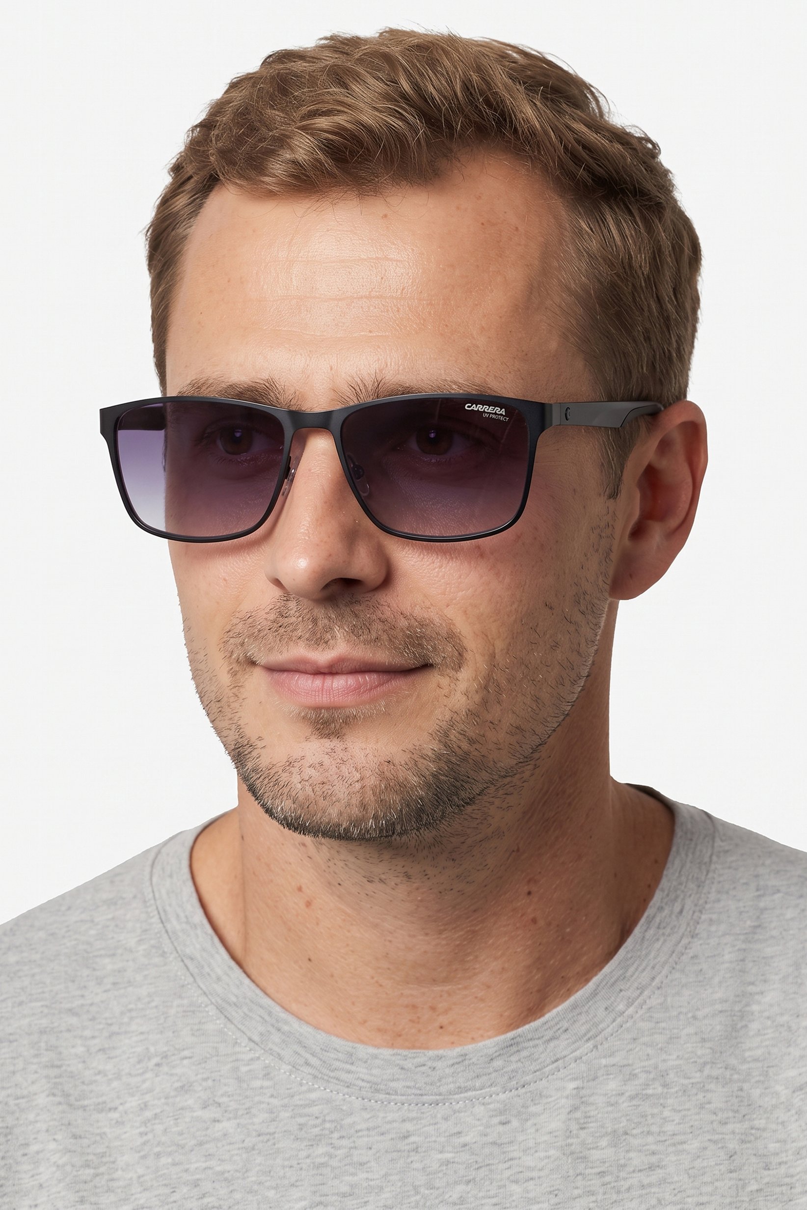 Men CARRERA2037T Square Sunglasses, Black