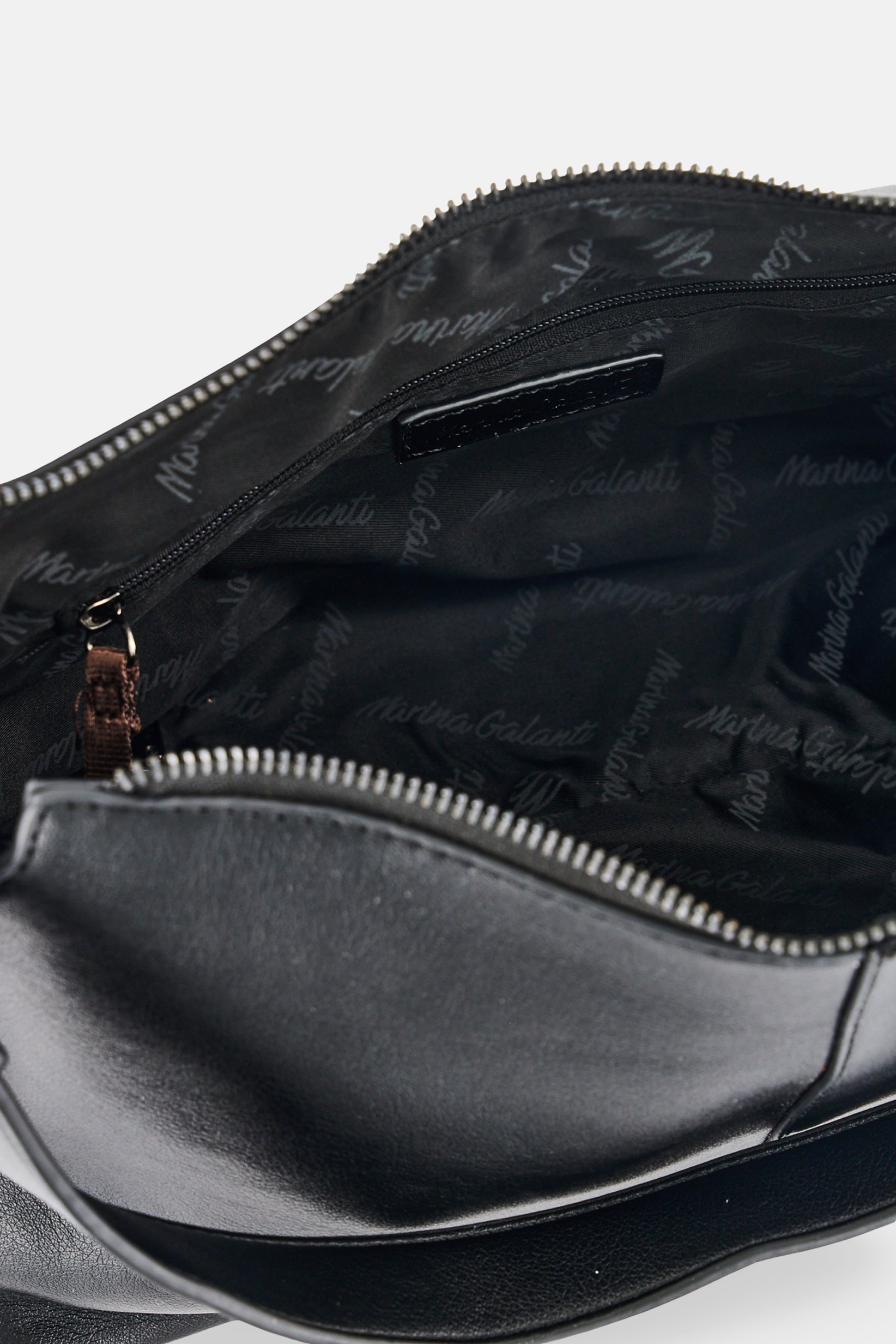 Women Brand Logo Shoulder Bag, Black
