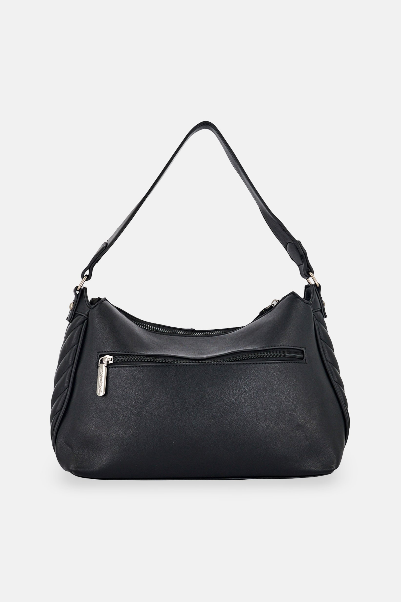 Women Brand Logo Shoulder Bag, Black