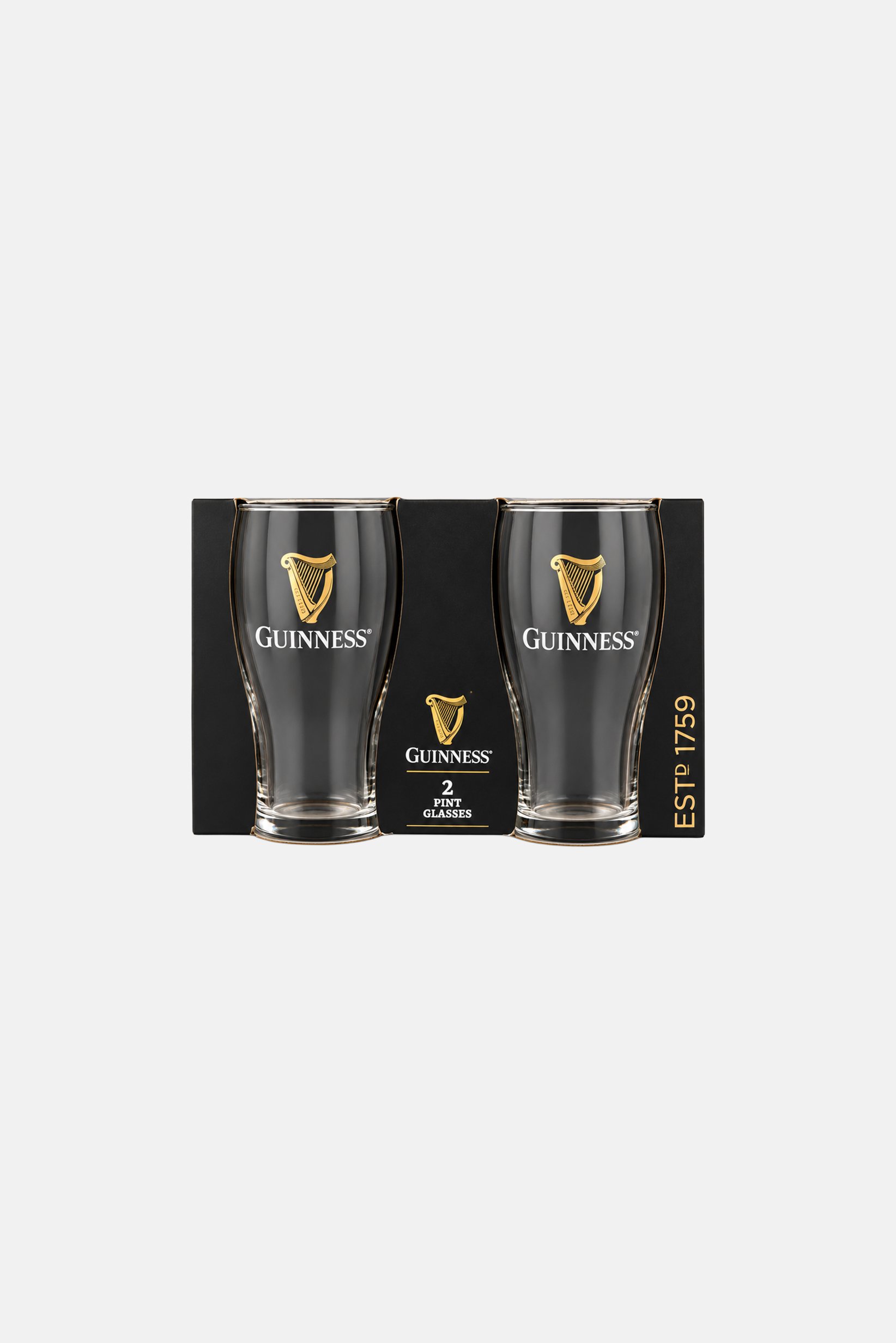 2 Pieces Brand Logo Pint Glasses Set, Transparent