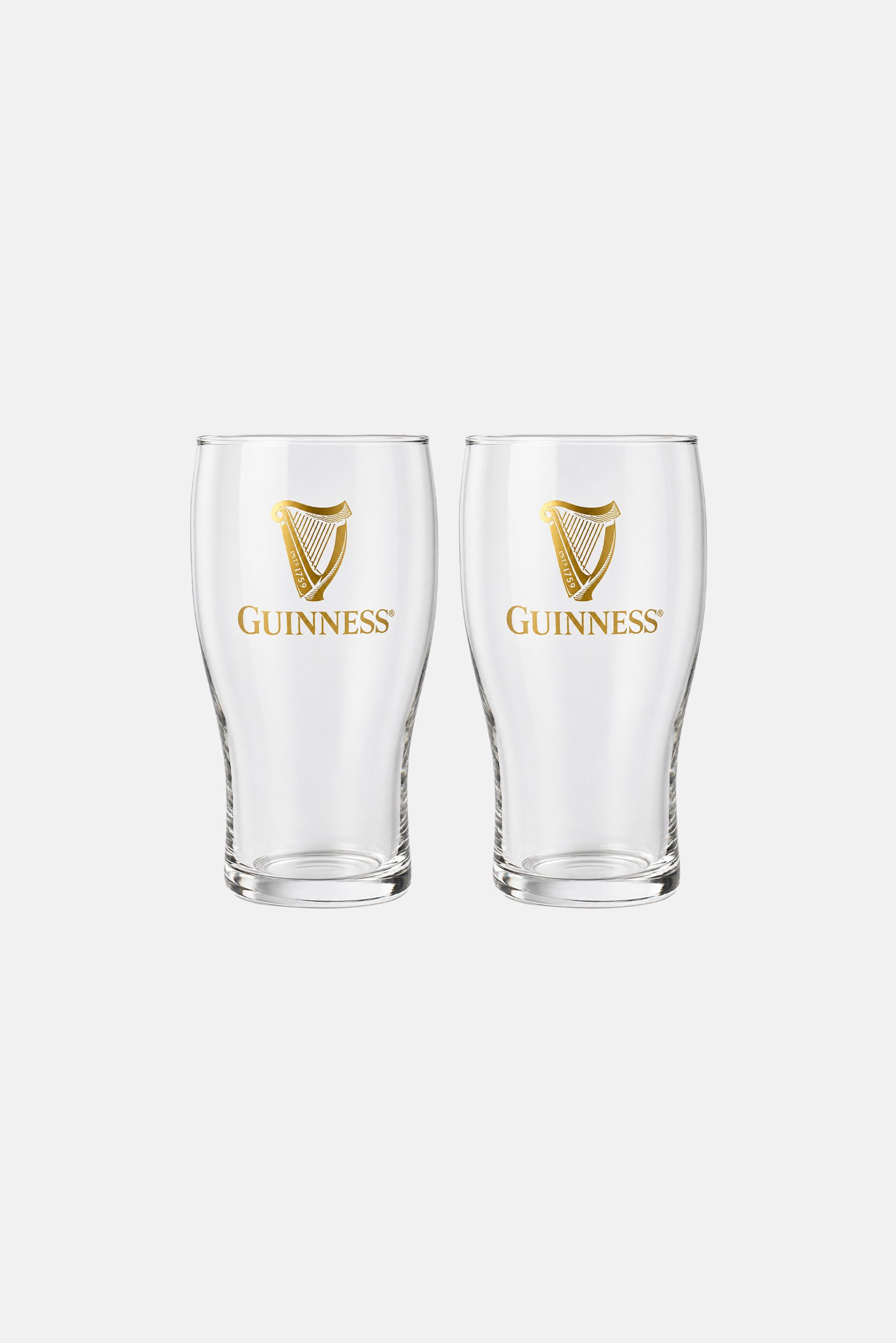 2 Pieces Brand Logo Pint Glasses Set, Transparent