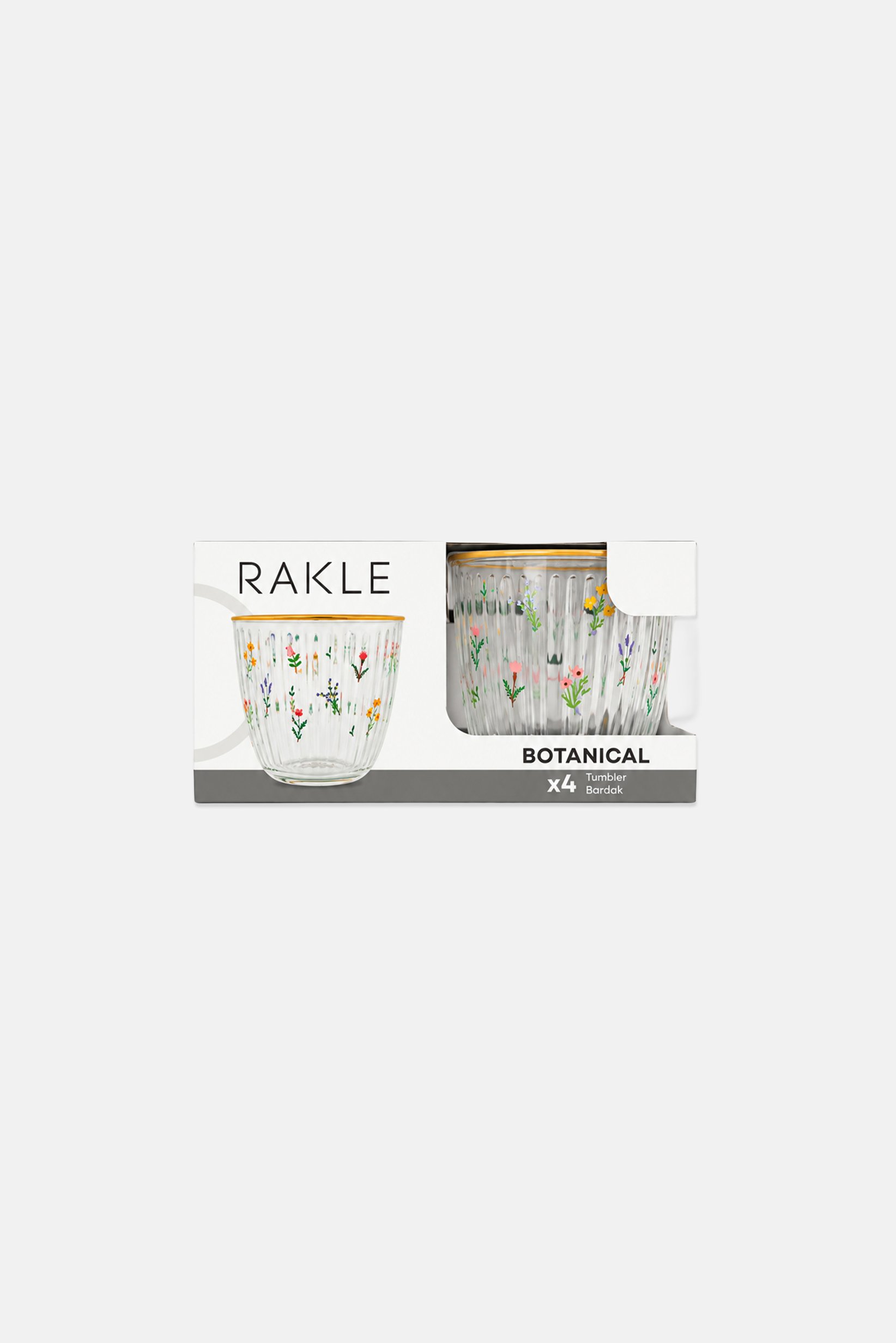 Botanical 4-Piece Tumbler Set 290 ml, Transparent