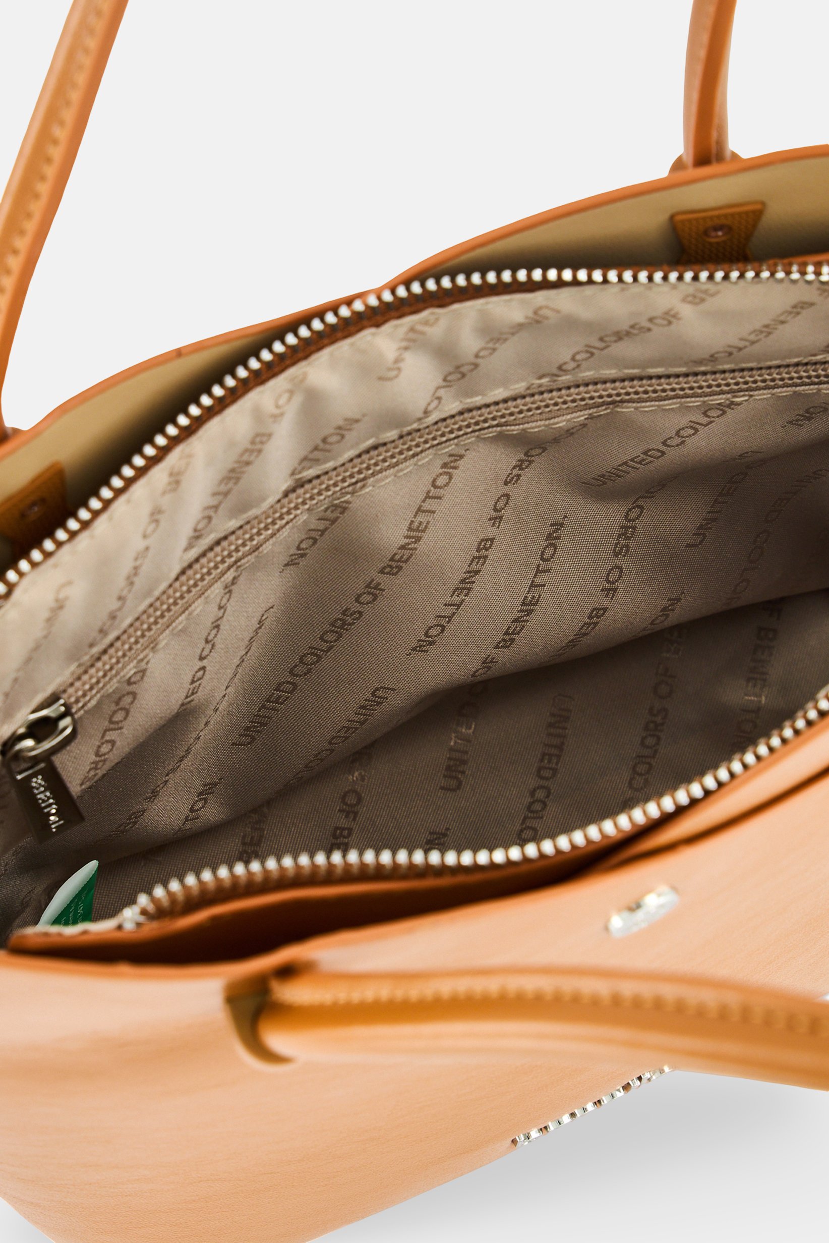Women Brand Logo Handbag, Camel Brown