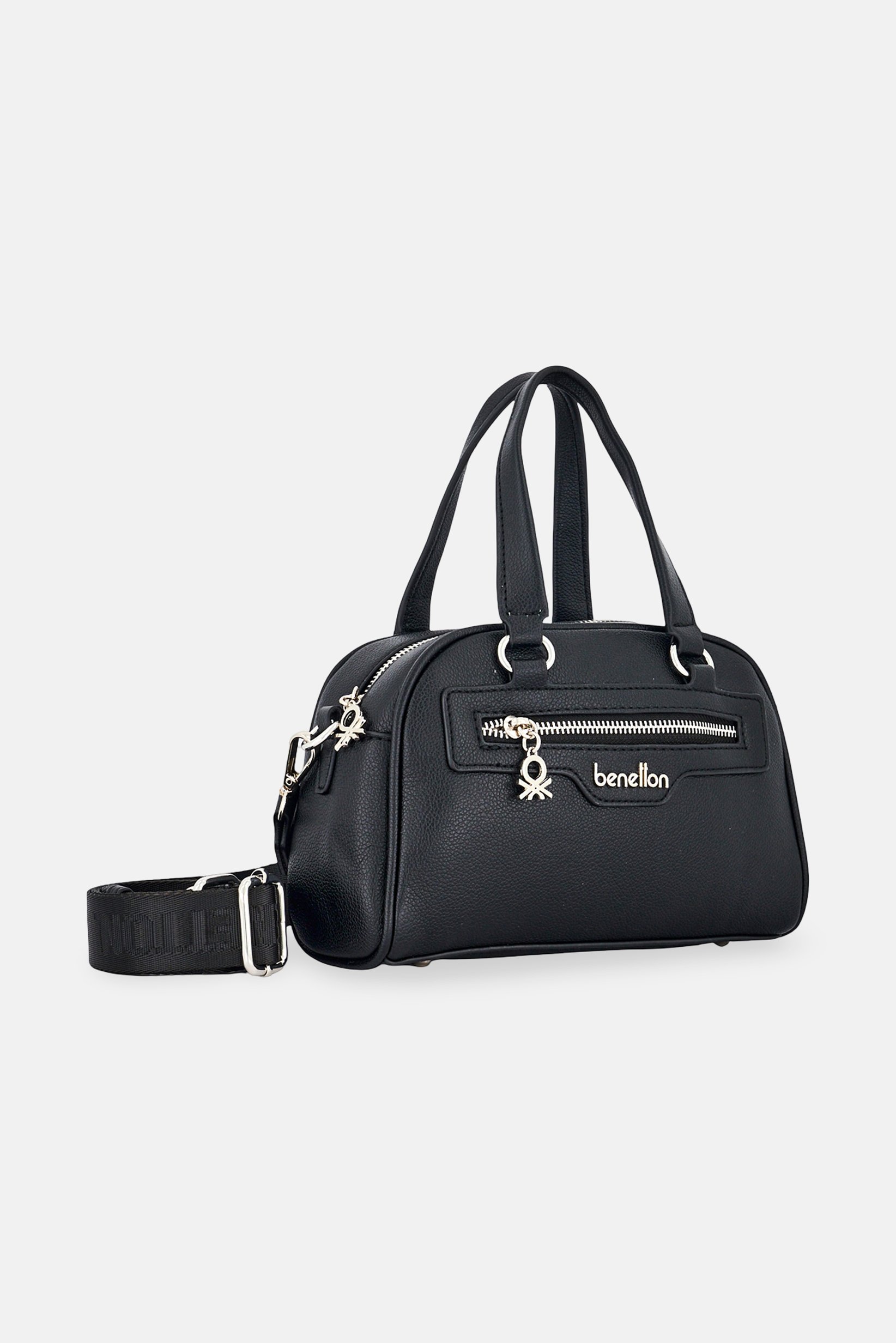 Women Brand Logo Handbag, Black