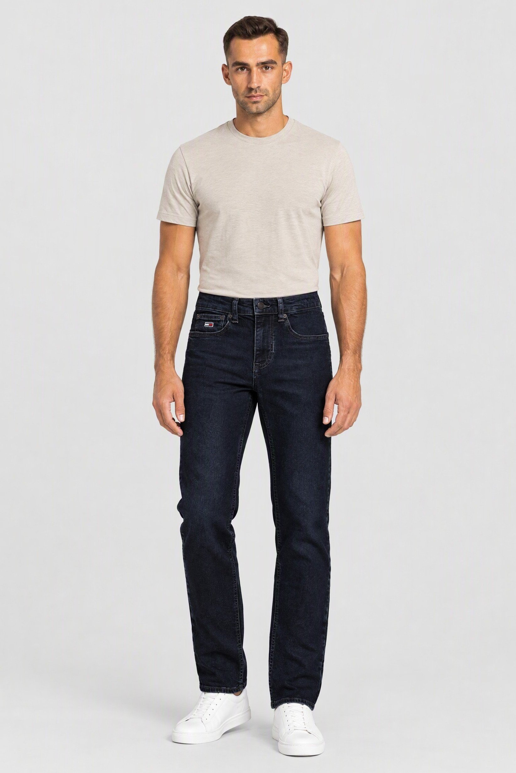 Tommy Hilfiger Jeans Men Slim Fit Embroidered Logo Stretchable Jeans, Navy