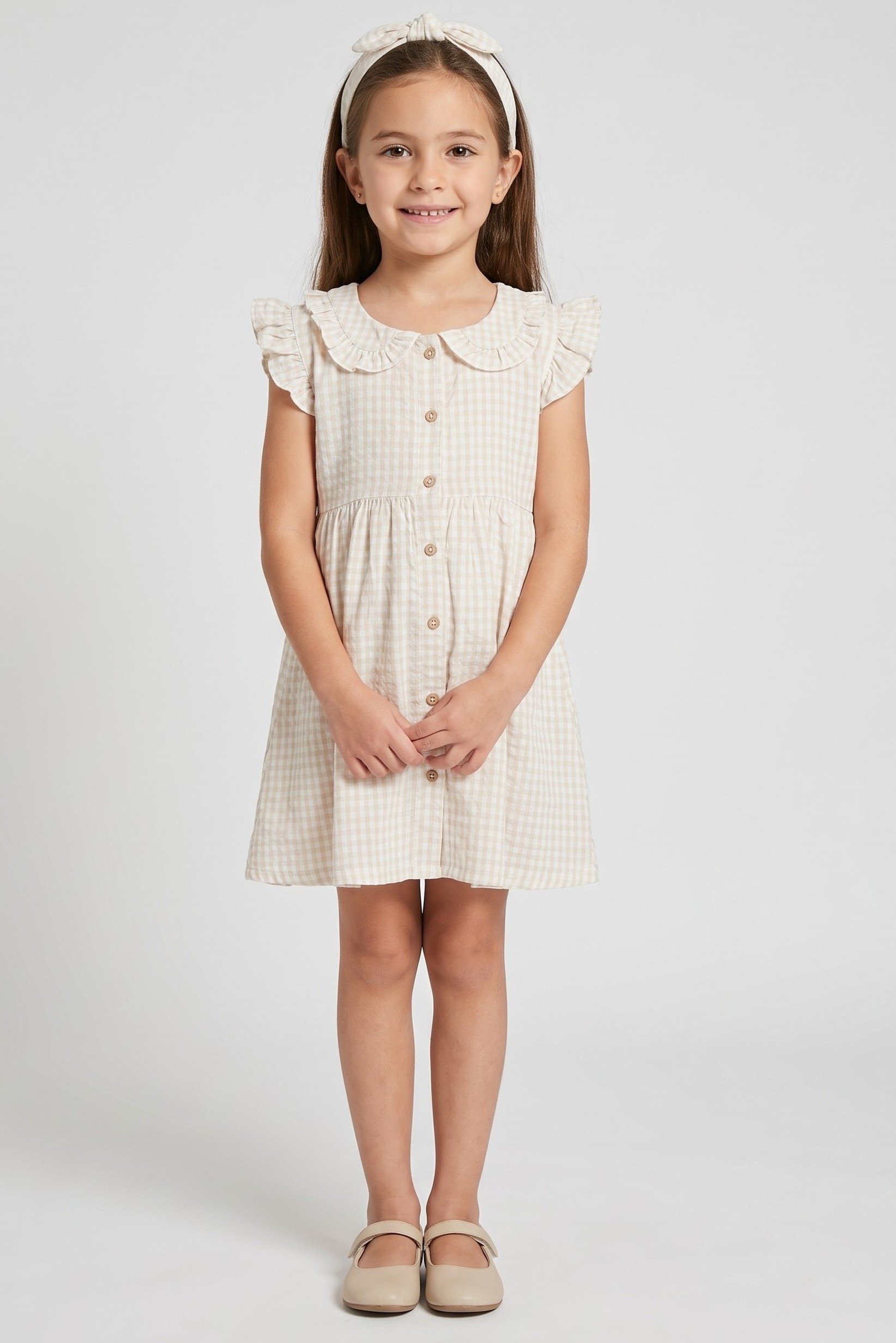 Kids Girl 2 Pcs Stripe Dress With Headband, Multicolor