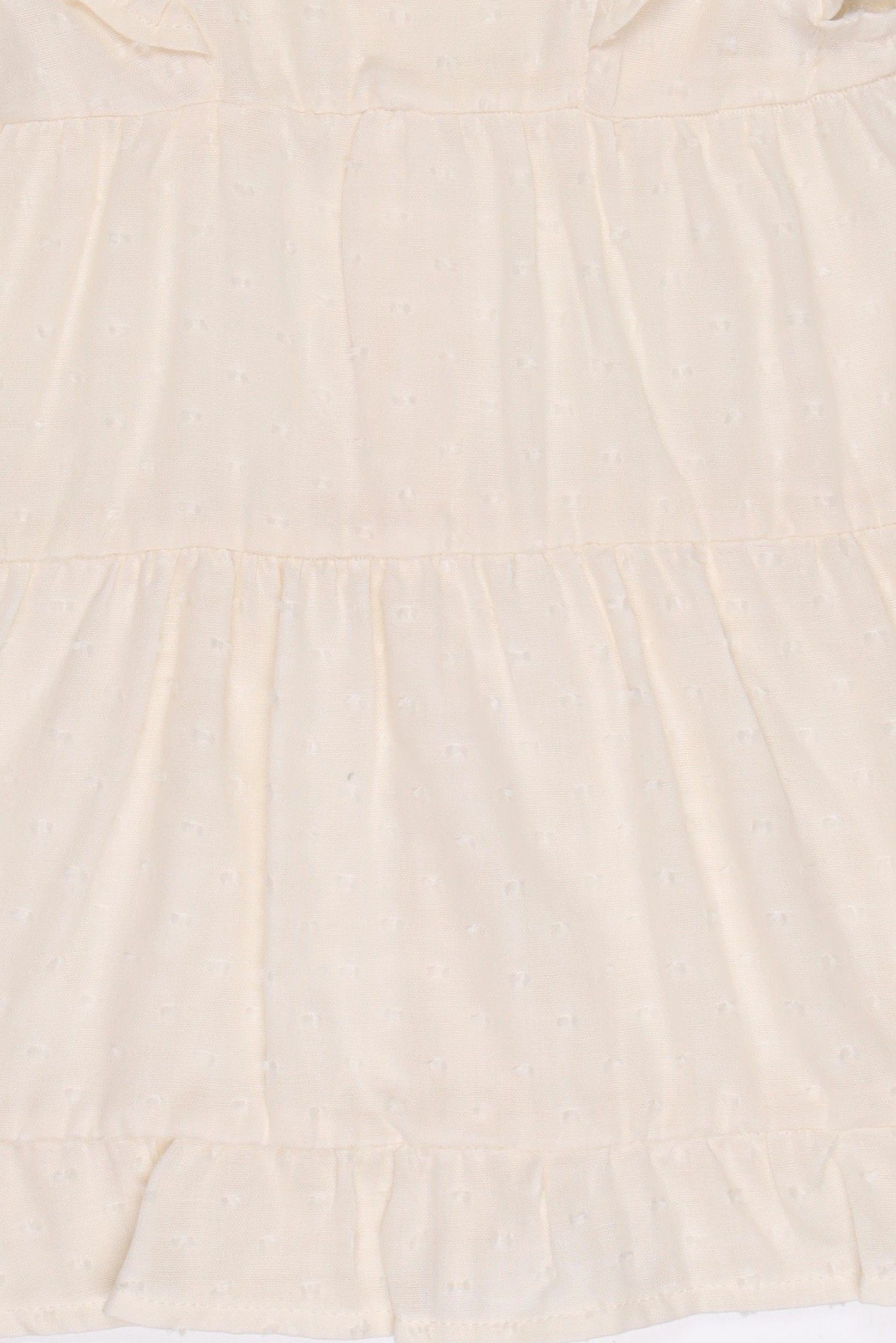 Toddlers Girl 2 Pcs Textured Dress With Headband, Cream