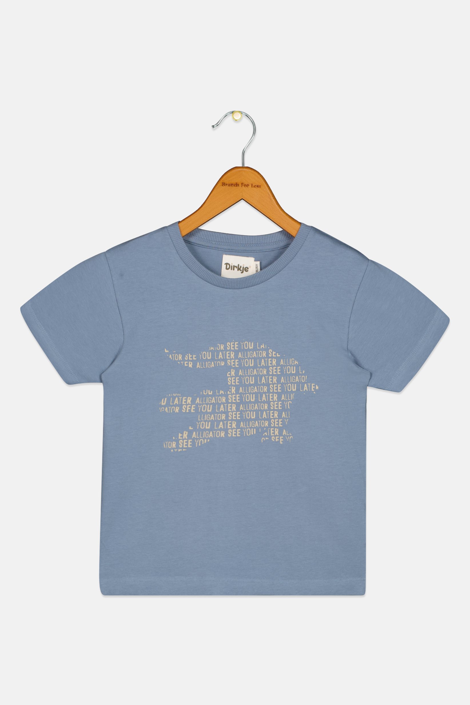 Kids Boy Graphic Print Short Sleeve T-Shirt, Slate Blue