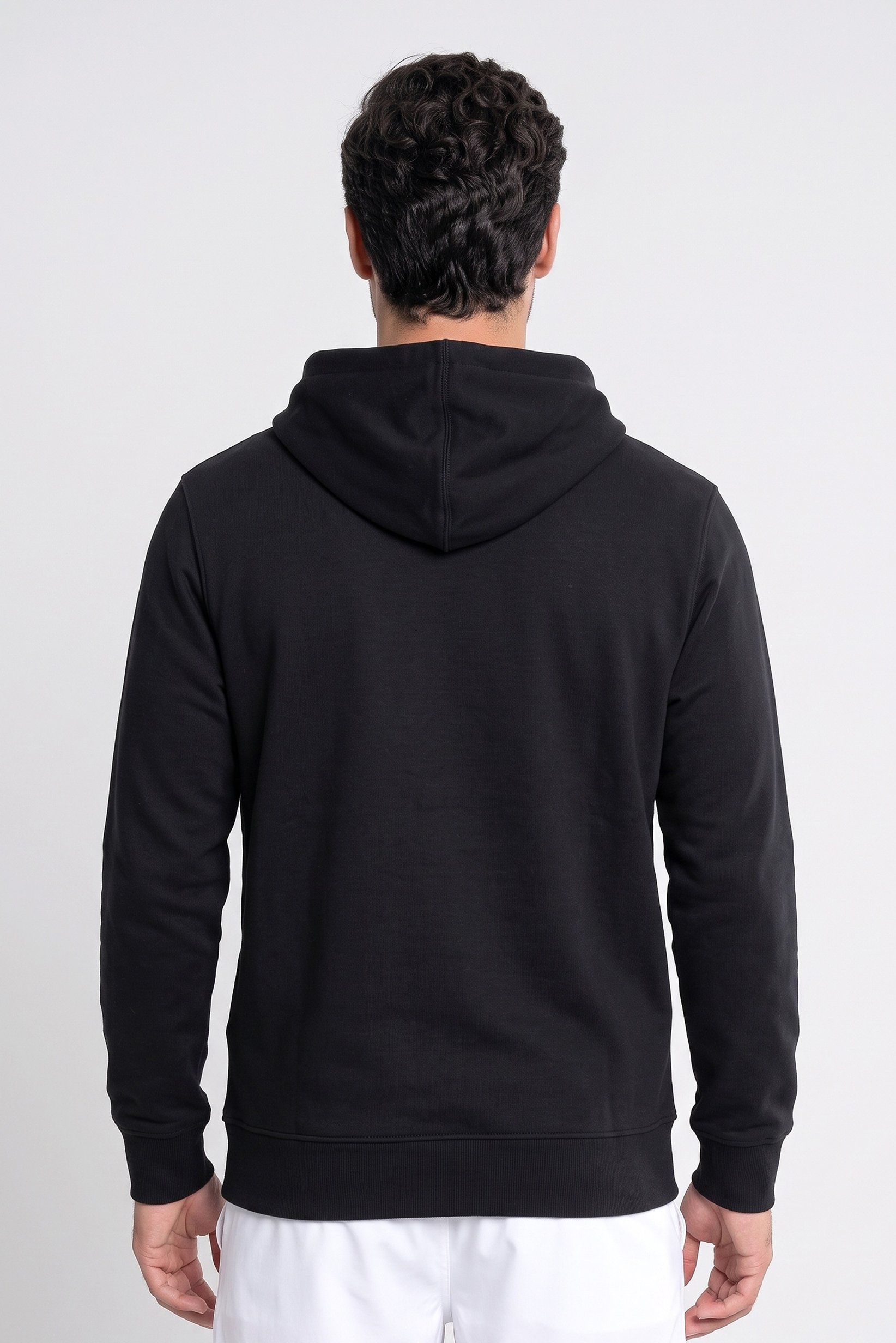 Men Sportwear Fit Long Sleeve Outdoor Hoodie, Black