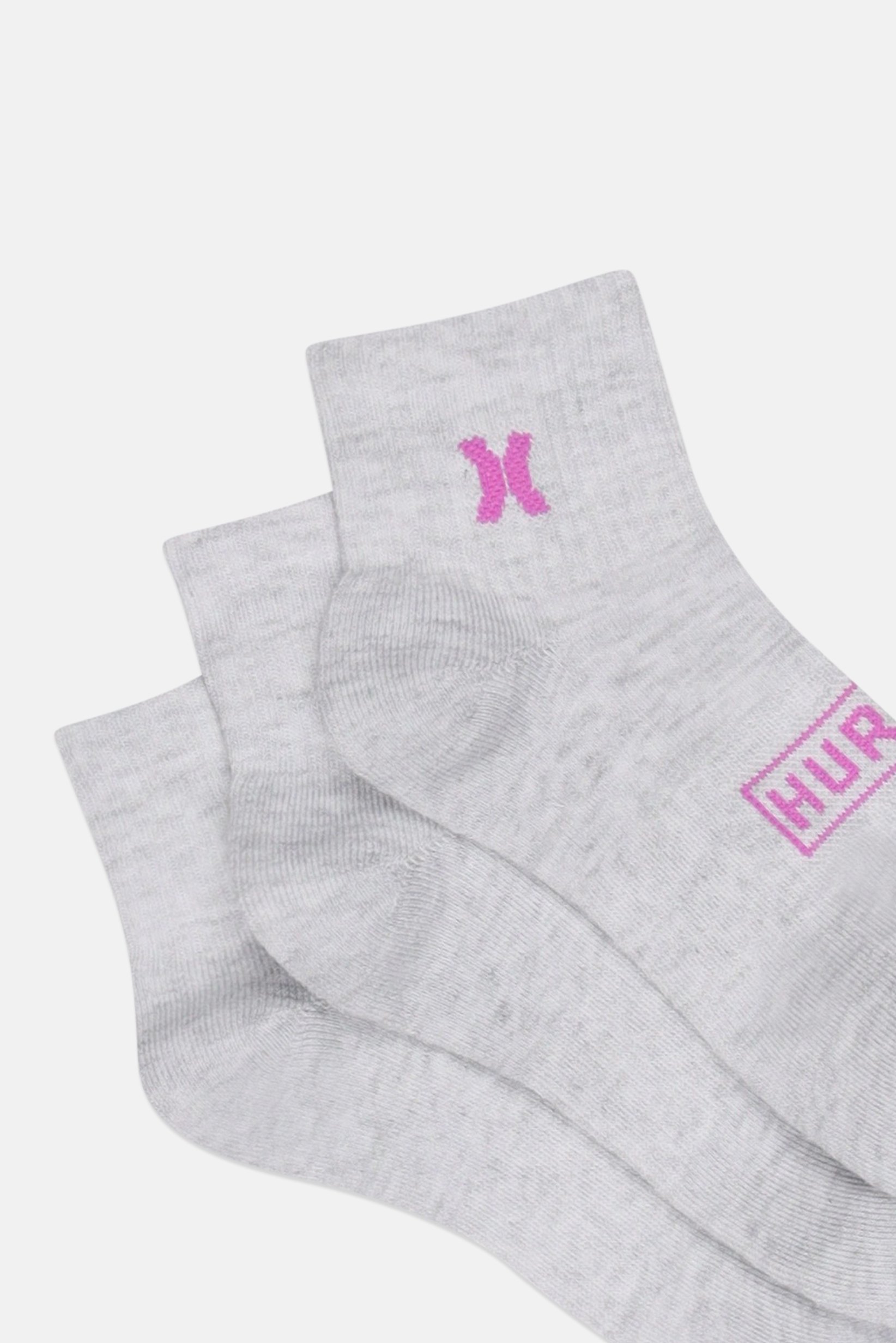 Women 6 Pairs Brand Logo Quarter Socks, Grey