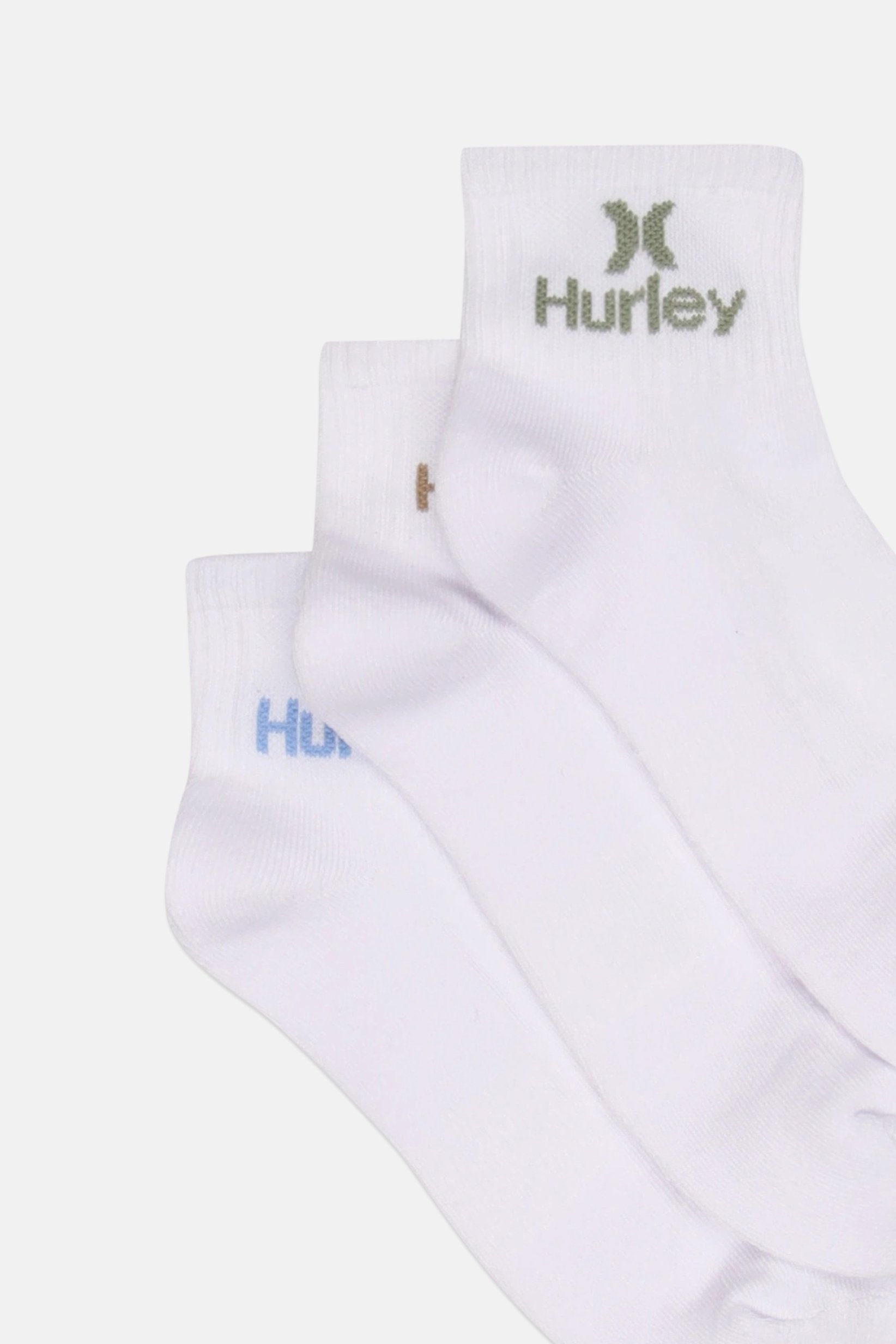 Men 6 Pairs Brand Logo Quarter Crew Socks, White