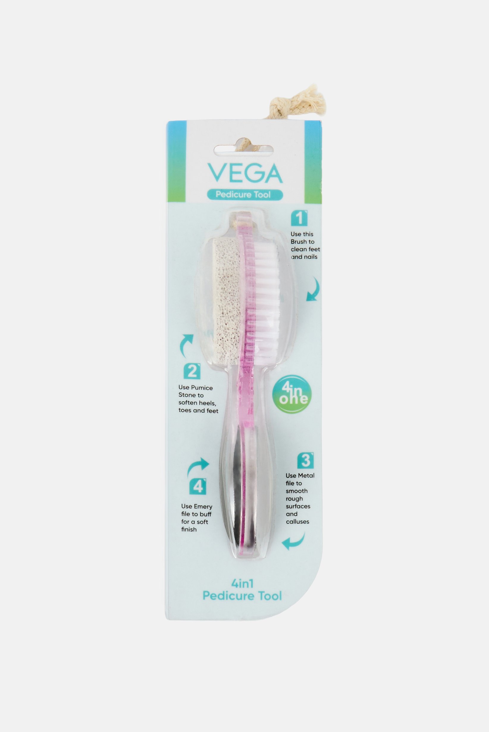 4 in 1 Foot Pedicure Brush Pumice Stone, Purple