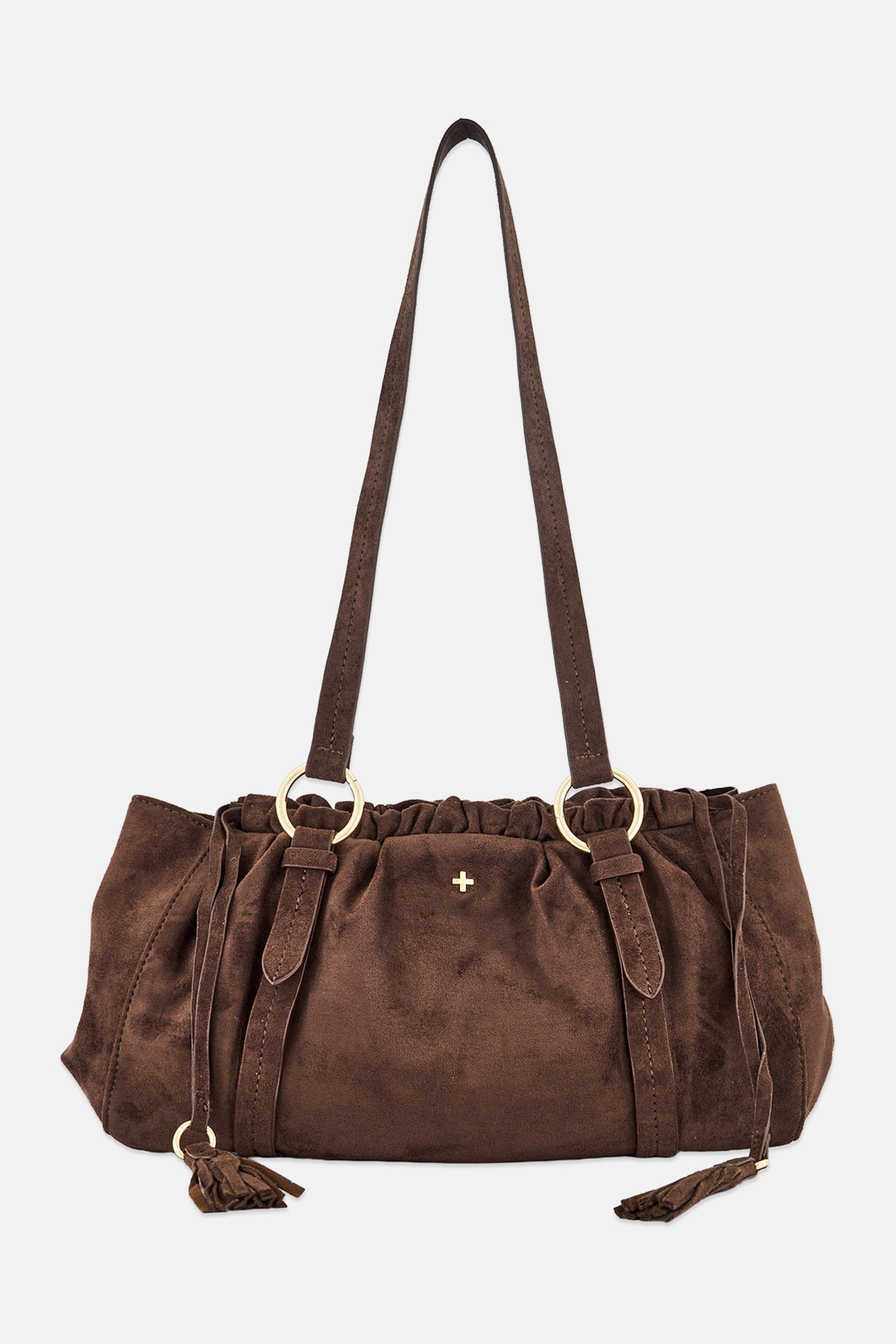 Women Brand Logo Shoulder Bag, Brown