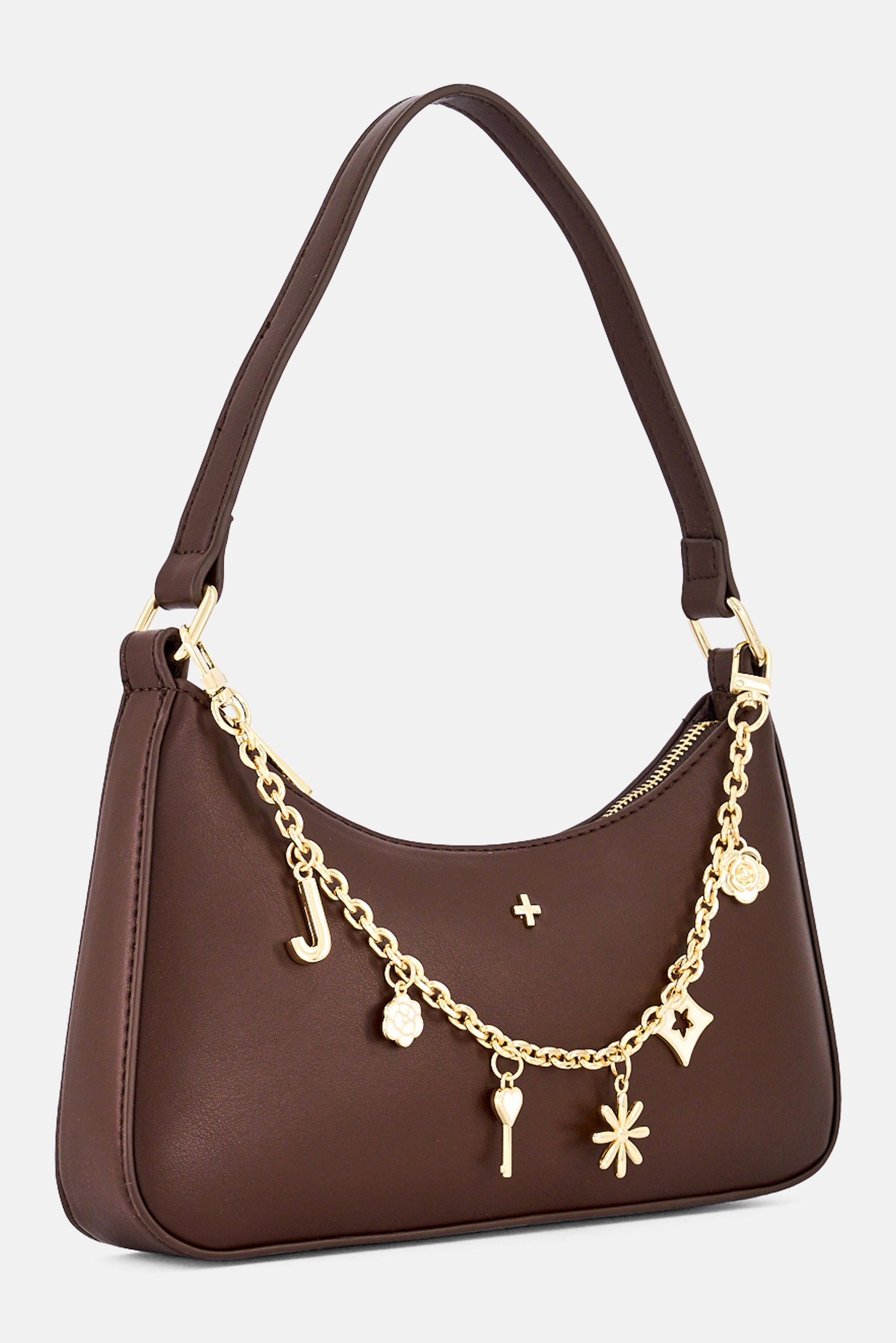 Women Brand Logo Shoulder Bag, Brown