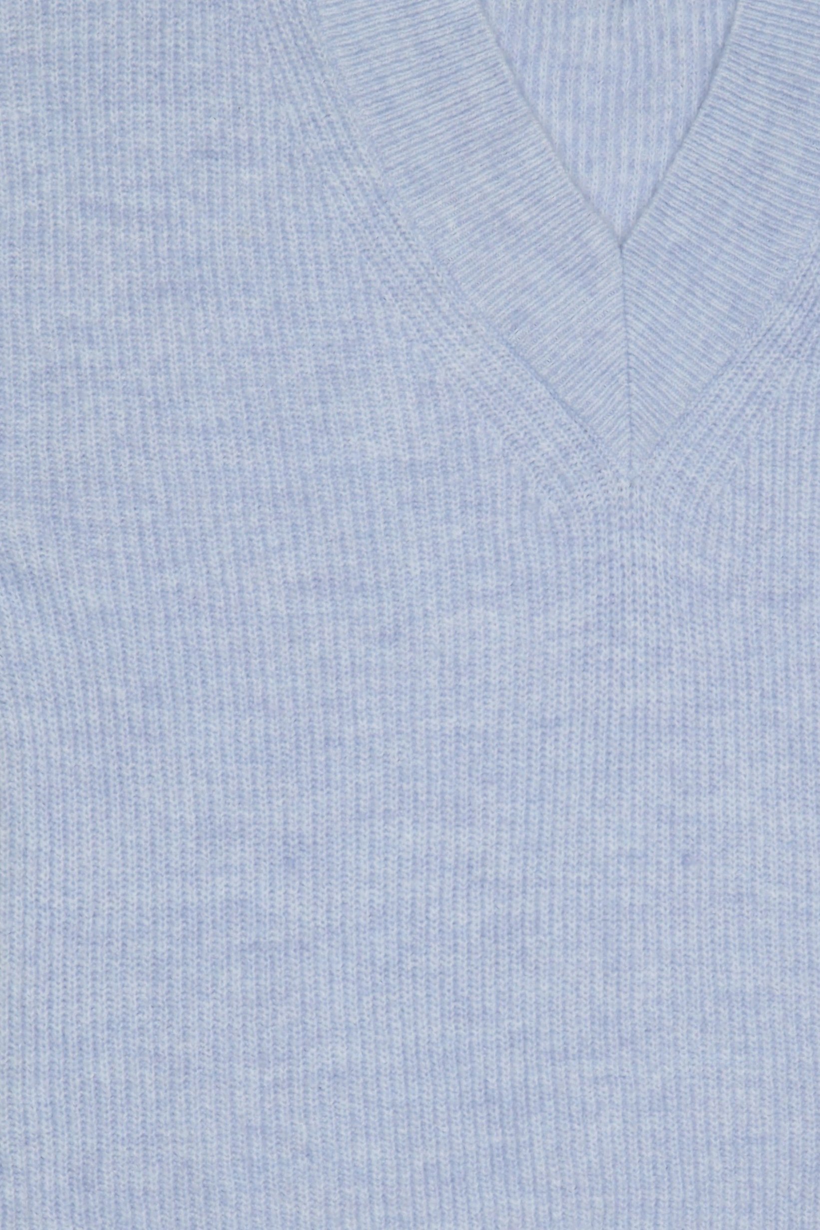Women V-Neck Knitted Sweater, Blue