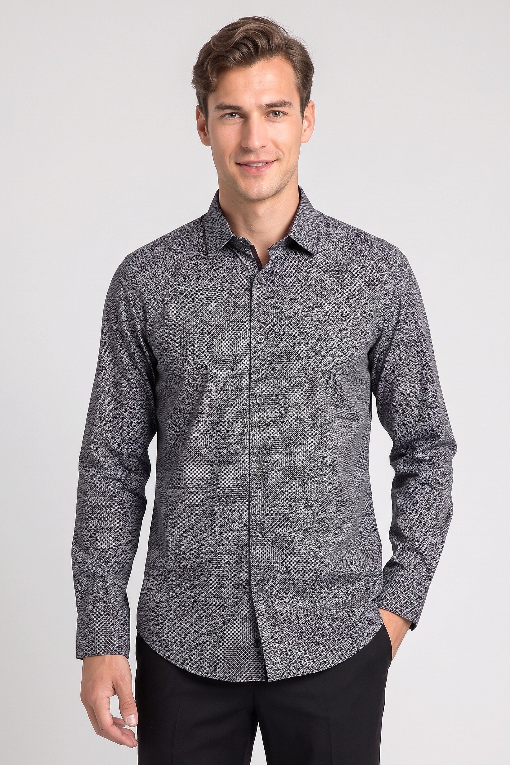 Men Regular Fit Allover Print Long Sleeve Casual Shirt, Multicolor