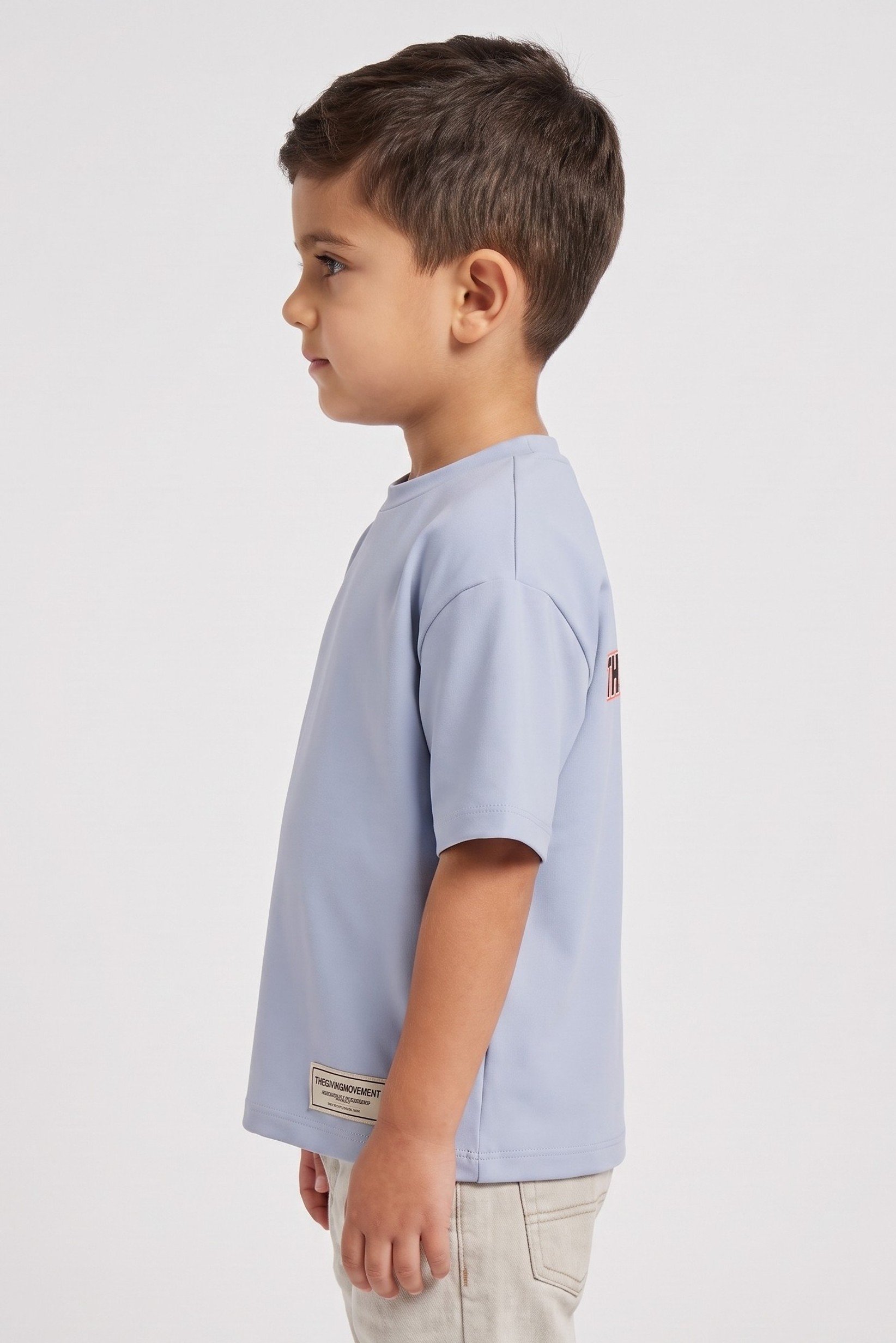 Toddlers Boy Crew Neck Short Sleeve Brand Logo T-Shirt, Light Blue