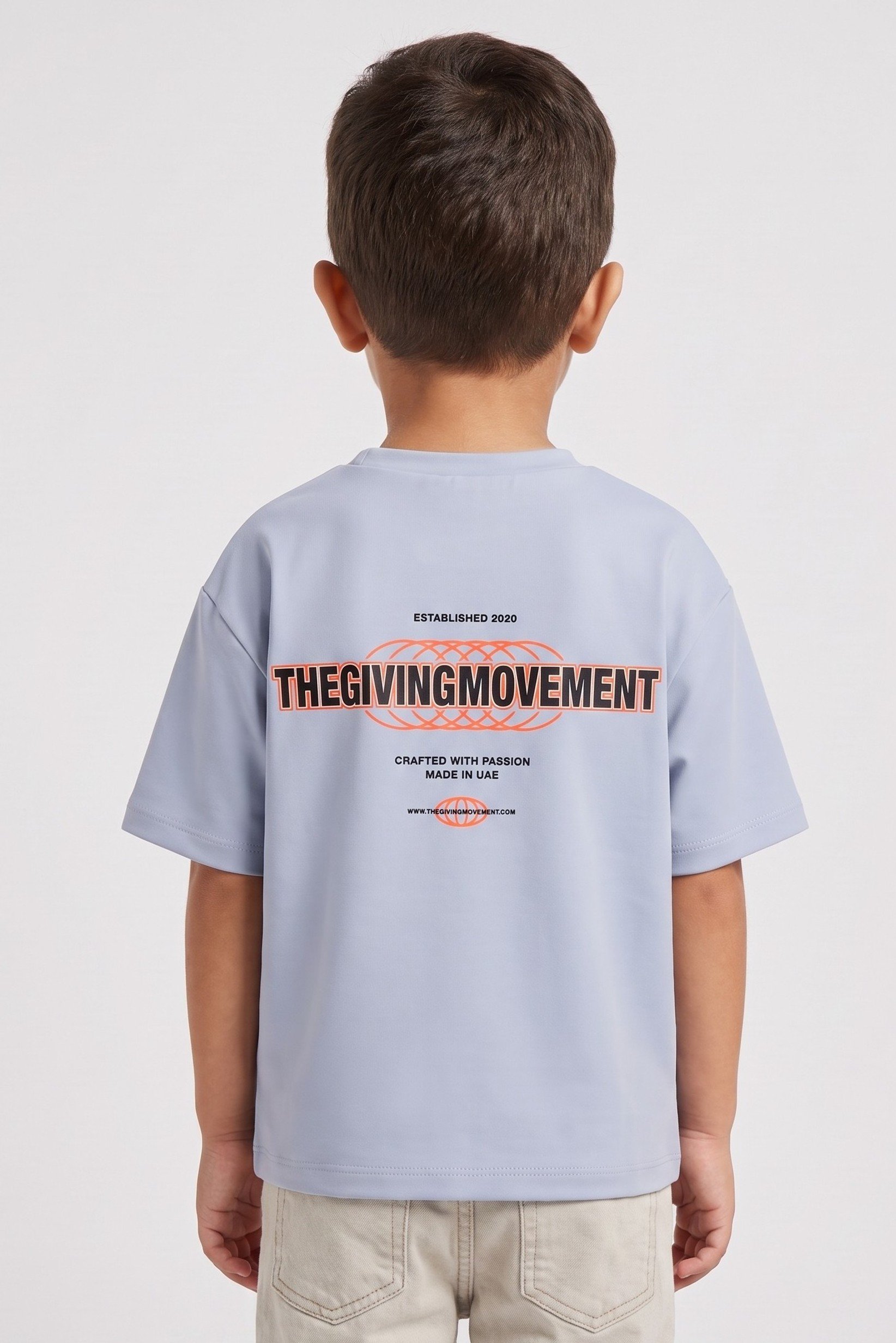 Toddlers Boy Crew Neck Short Sleeve Brand Logo T-Shirt, Light Blue