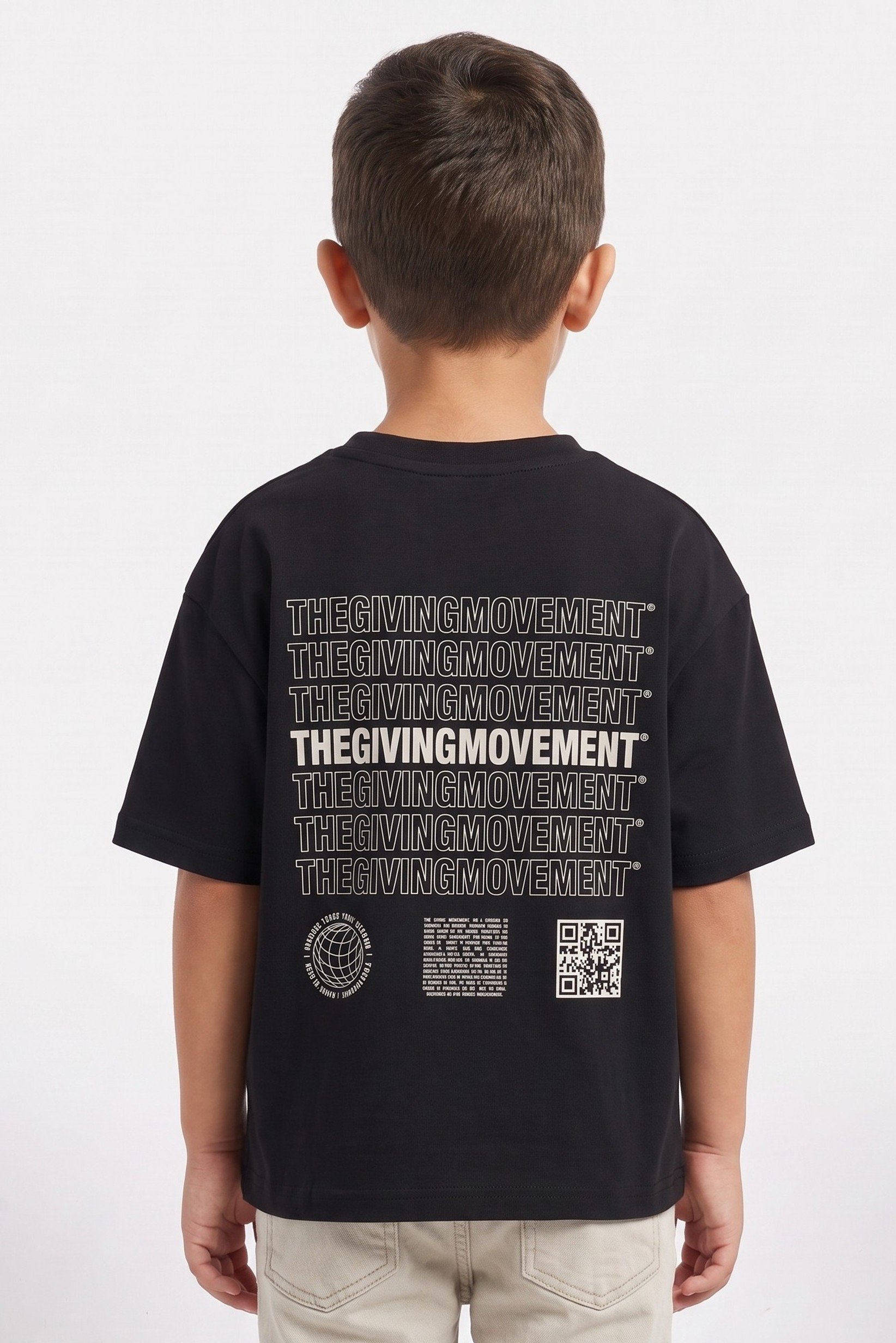 Toddlers Boy Oversized Brand Logo Short Sleeve T-Shirt, Black