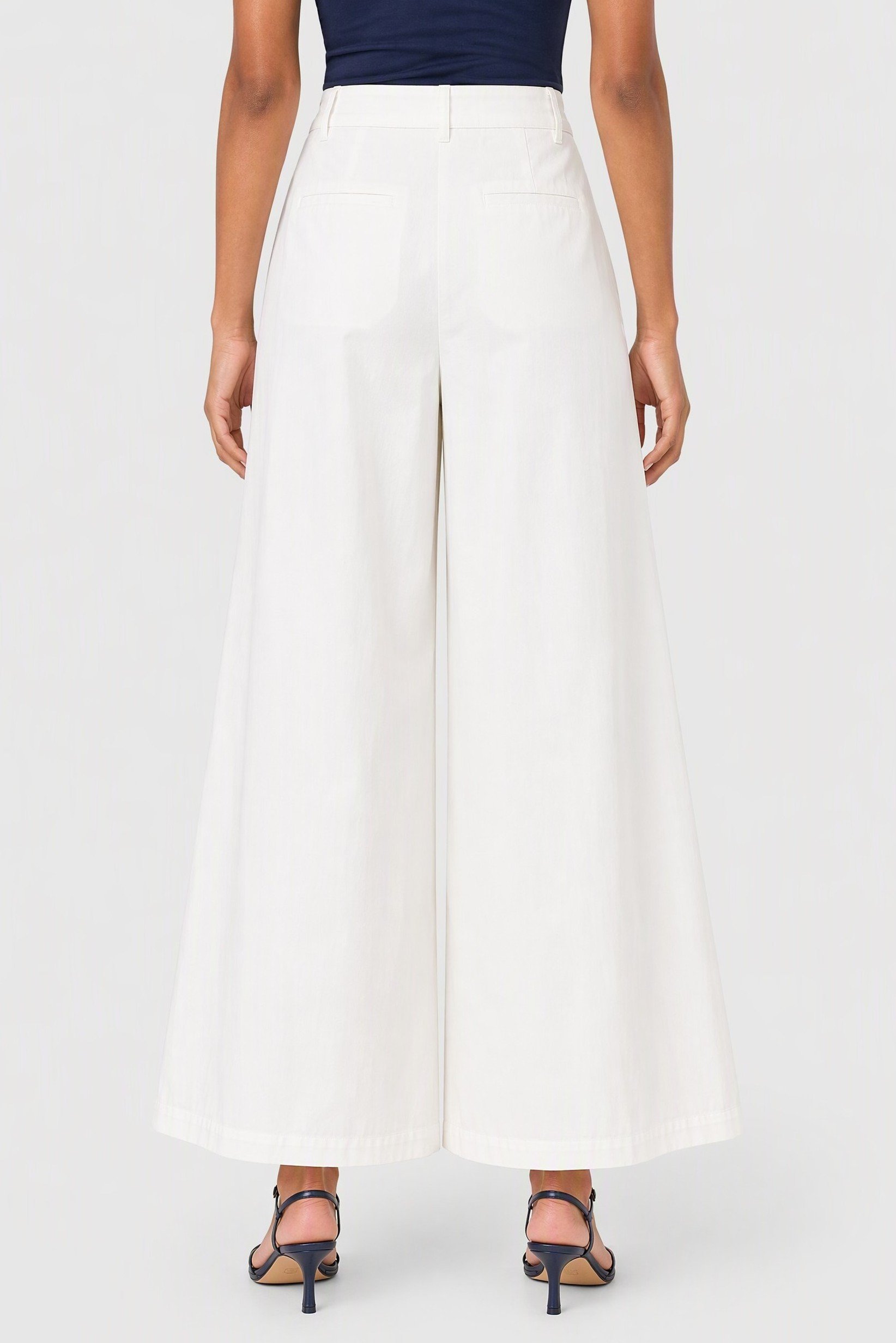 Women Regular Fit Solid Wide Leg Pants, Off White