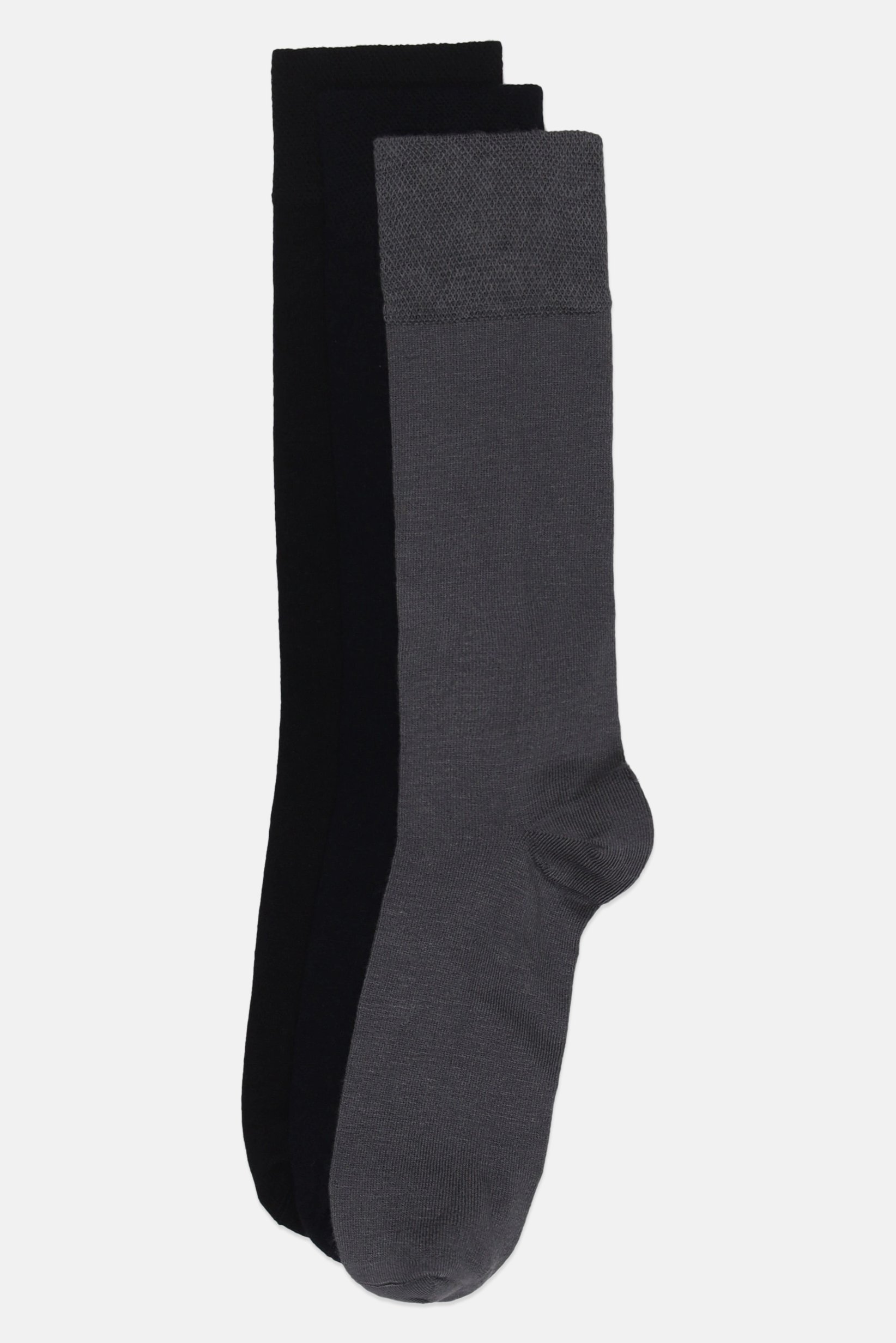 Men 3 Pairs Plain Crew Socks, Multicolor