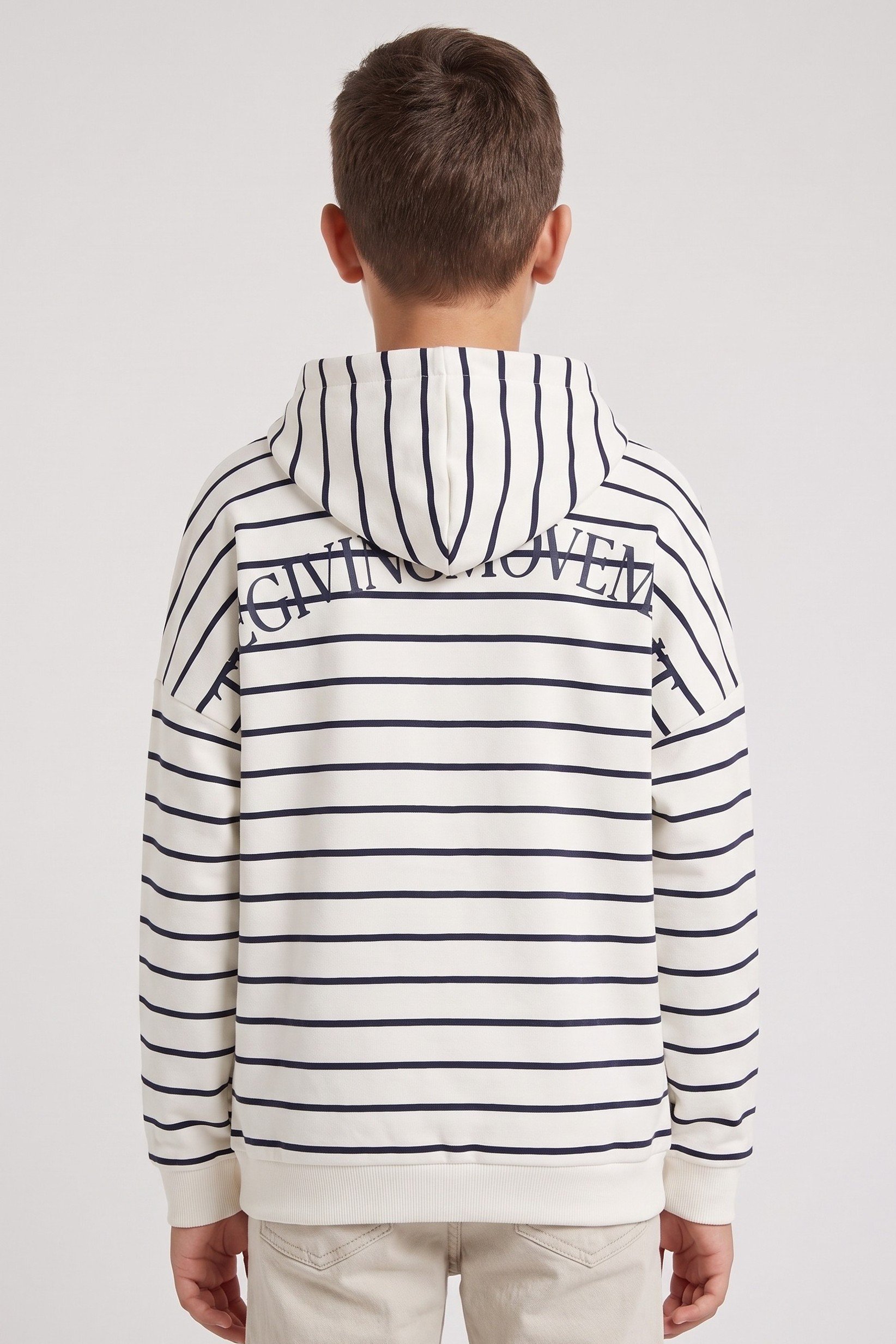 Kids Boy Full Zipper Stripe Long Sleeve Hoodie, Multicolor