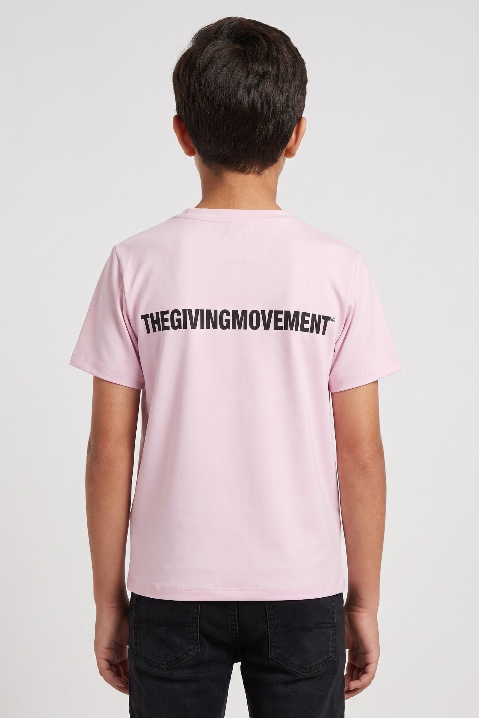 Kids Boy Crew Neck Short Sleeve Plain T-Shirt, Pink