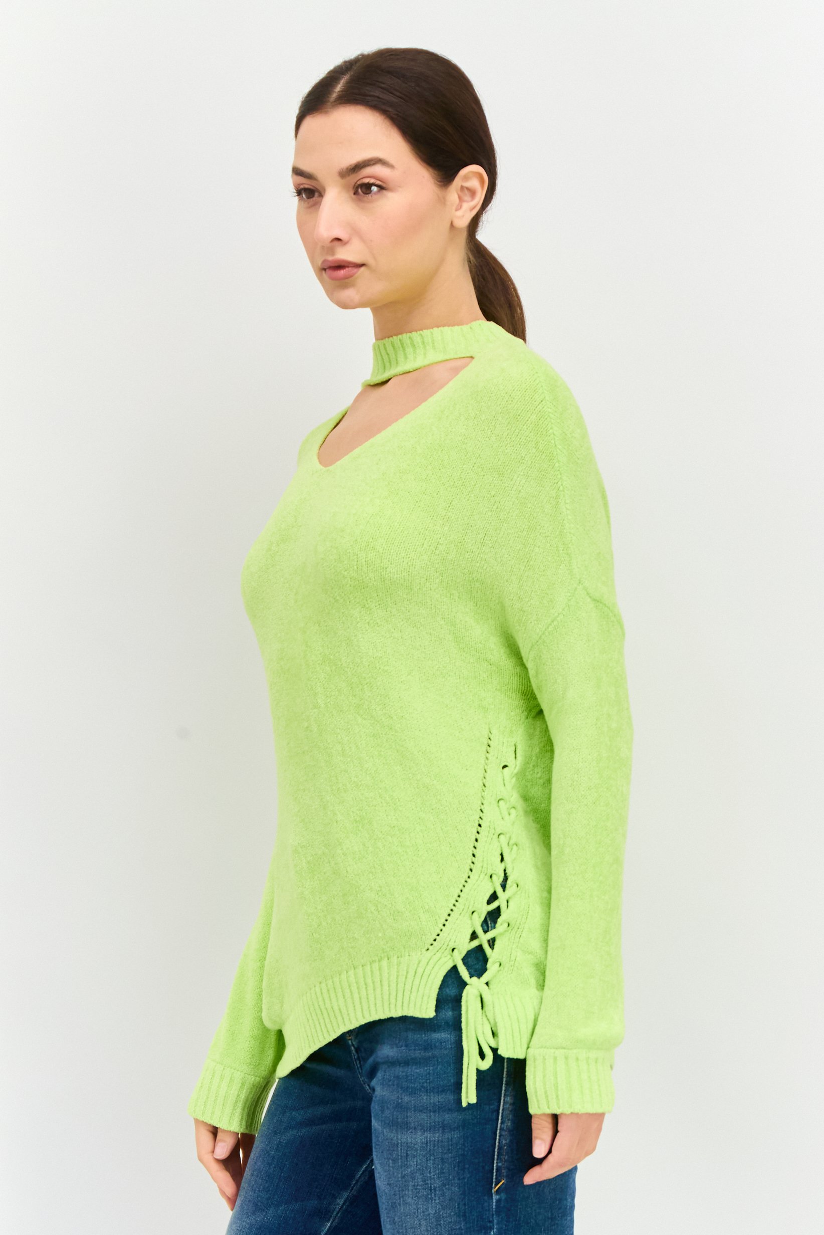 Key Hole Neck Knitted Sweater, image 4 of 5