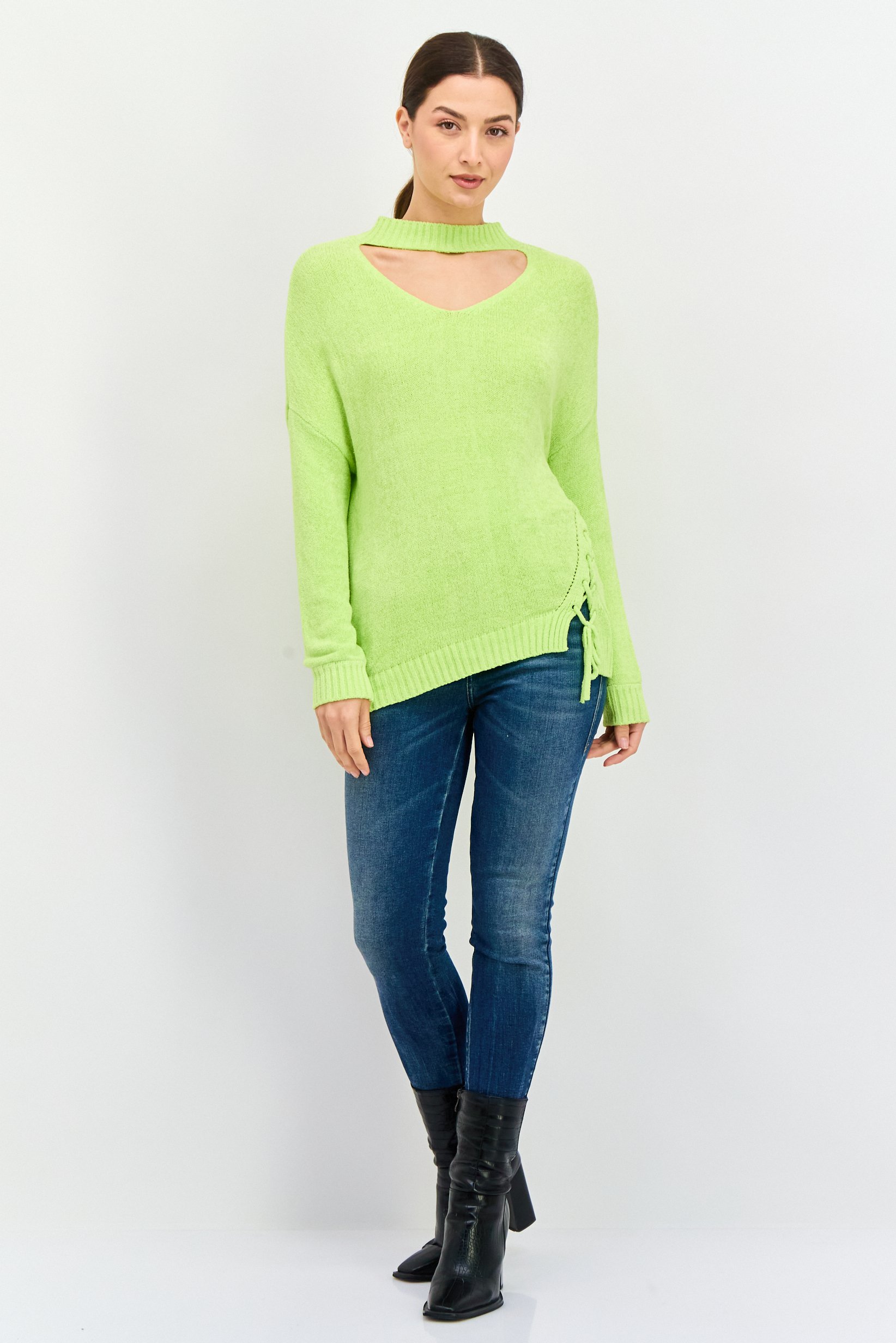 Key Hole Neck Knitted Sweater, image 3 of 5