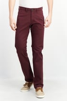 Men Straight Fit Solid Chino Pants, Maroon