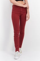 Women Skinny Fit Chino Pants, Maroon