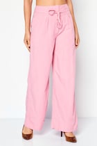 Buy Promod Women Wide Leg Plain Tapered Pants, Pink Online | Brands For ...