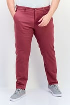 Men Regular Fit Solid Chino Pants, Burgundy