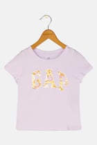 Toddlers Girl Short Sleeves Graphic Print T-Shirt, Lilac