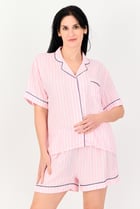 Women 2 Pieces Stripe Pajama Set, Multticolor