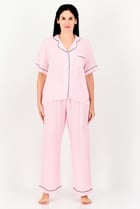 Women 2 Piece Short Sleeve Top And Bottom Pajama Set, Multicolor