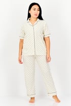 Women 2 Pieces Allover Print Pajamas Set, Multicolor