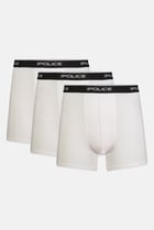 Men 3 Pcs Brand Logo Boxer Shorts, White