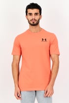 Men Loose Fit Short Sleeve Outdoor T-Shirts, Orange