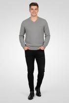 Buy Harmont & Blaine Men V-Neck EMbroidered Logo Sweater, Grey Online | Brands For Less