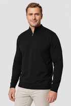 Men High Neck Long Sleeve Textured Sweater, Black